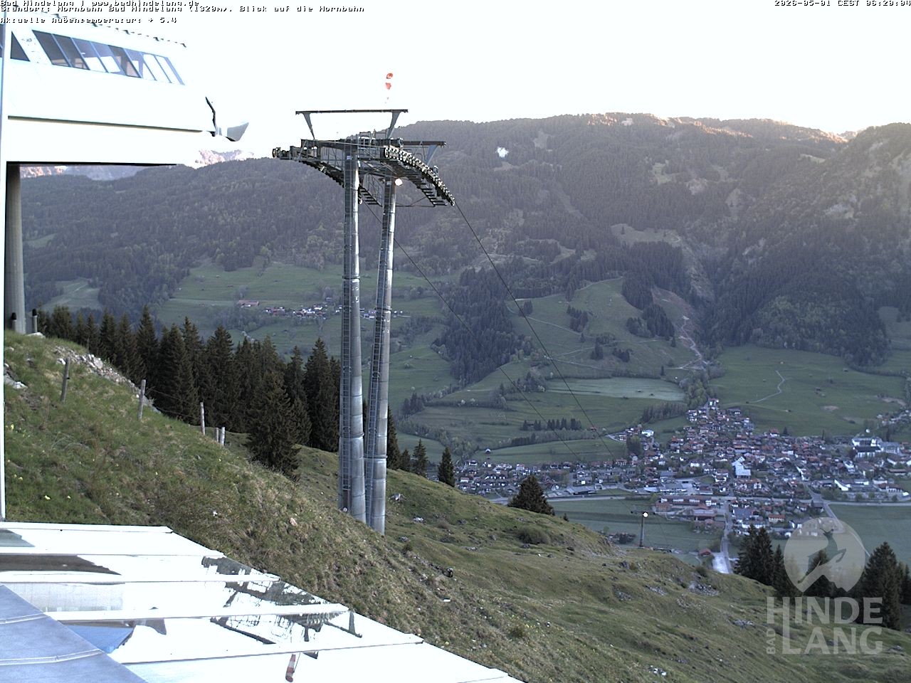 Archiv Foto Webcam Aussicht auf Bad Hindelang von der Hornbahn Bergstation