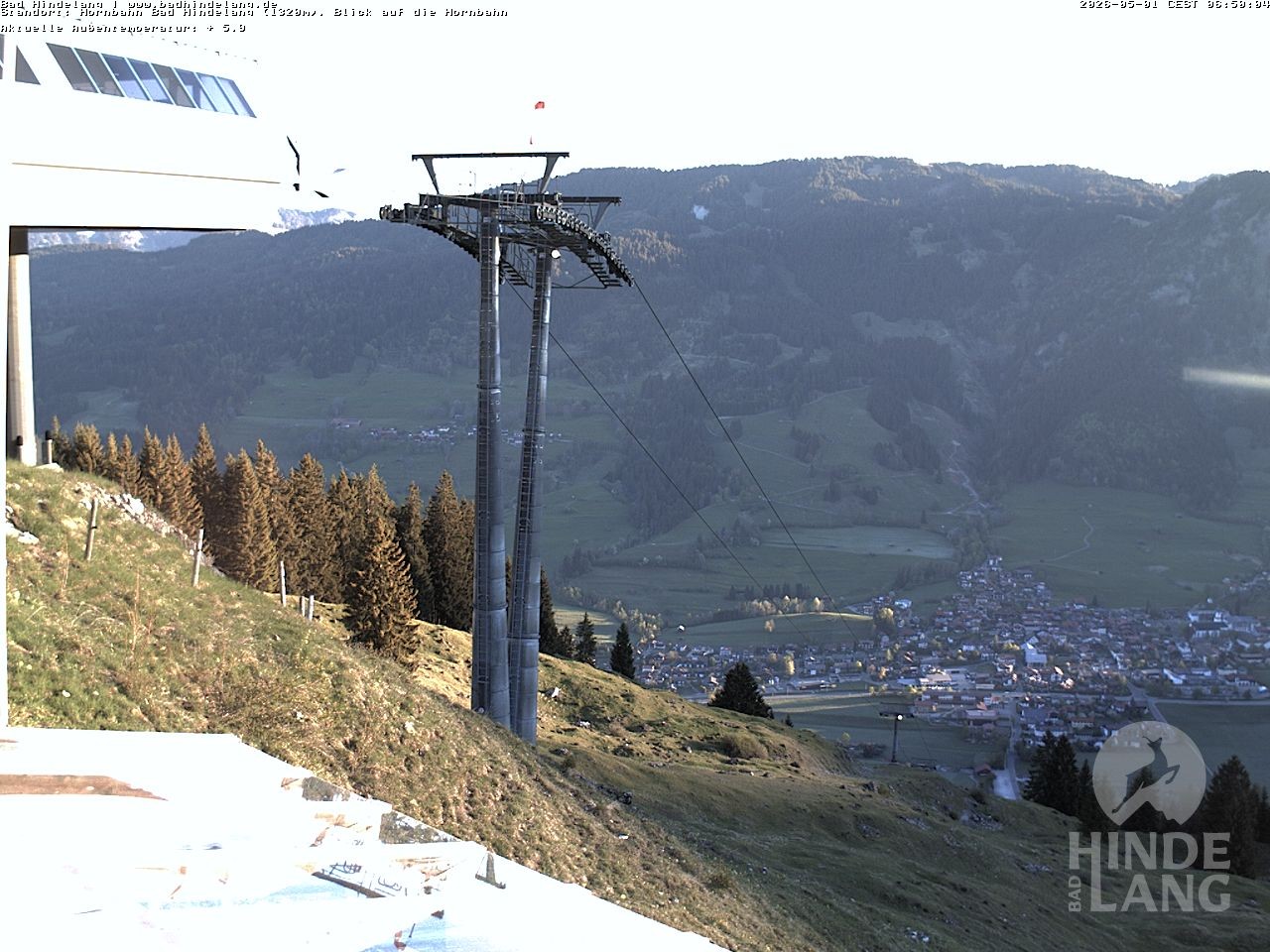 Archiv Foto Webcam Aussicht auf Bad Hindelang von der Hornbahn Bergstation