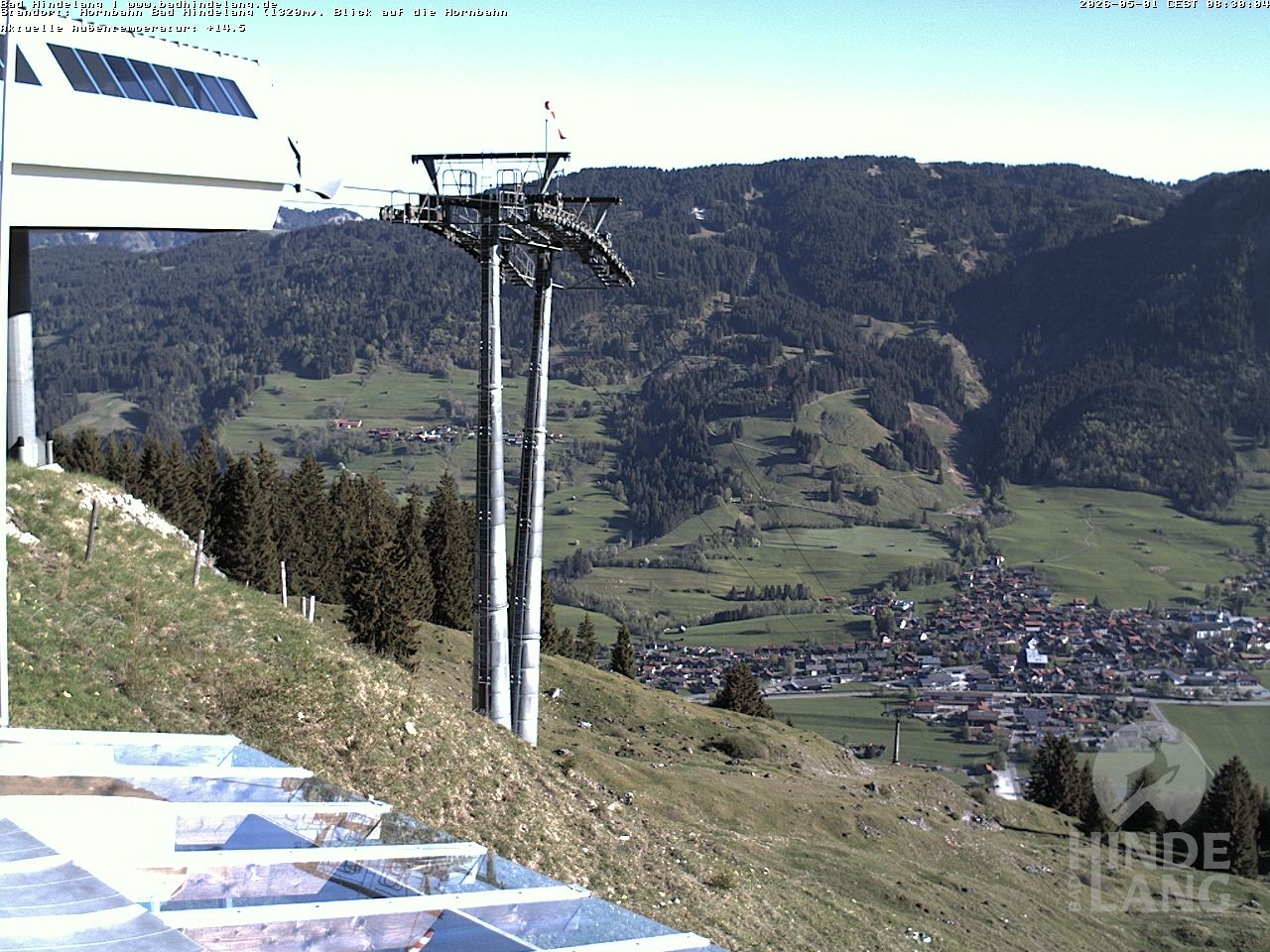Archiv Foto Webcam Aussicht auf Bad Hindelang von der Hornbahn Bergstation