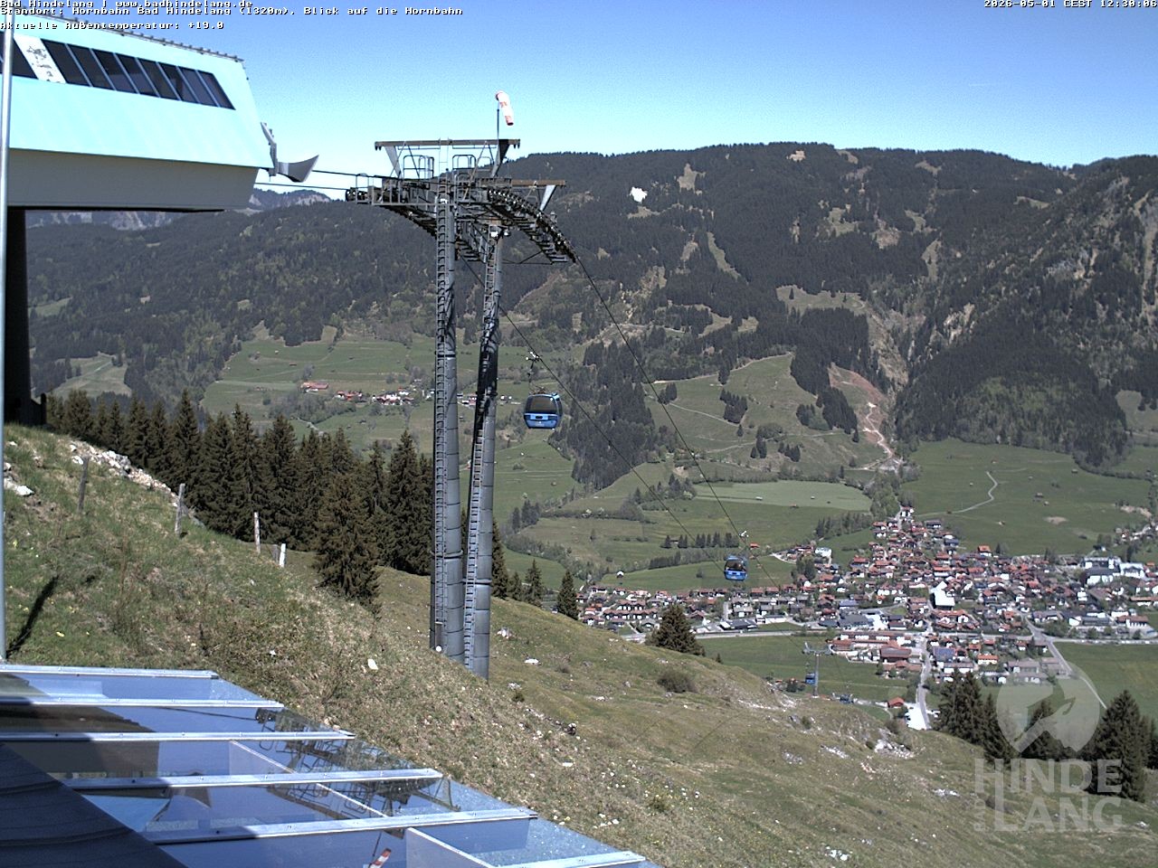 Archiv Foto Webcam Aussicht auf Bad Hindelang von der Hornbahn Bergstation