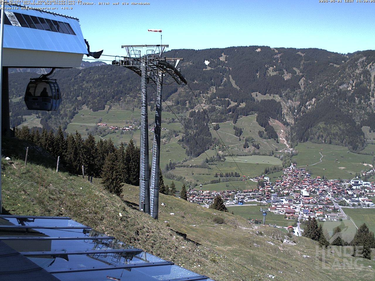 Archiv Foto Webcam Aussicht auf Bad Hindelang von der Hornbahn Bergstation