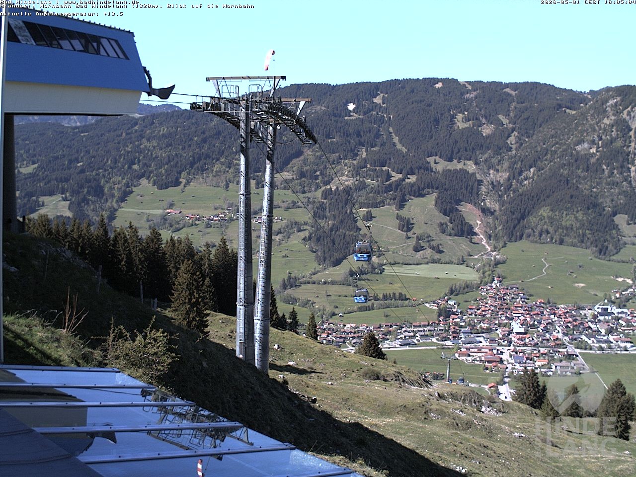 Archiv Foto Webcam Aussicht auf Bad Hindelang von der Hornbahn Bergstation