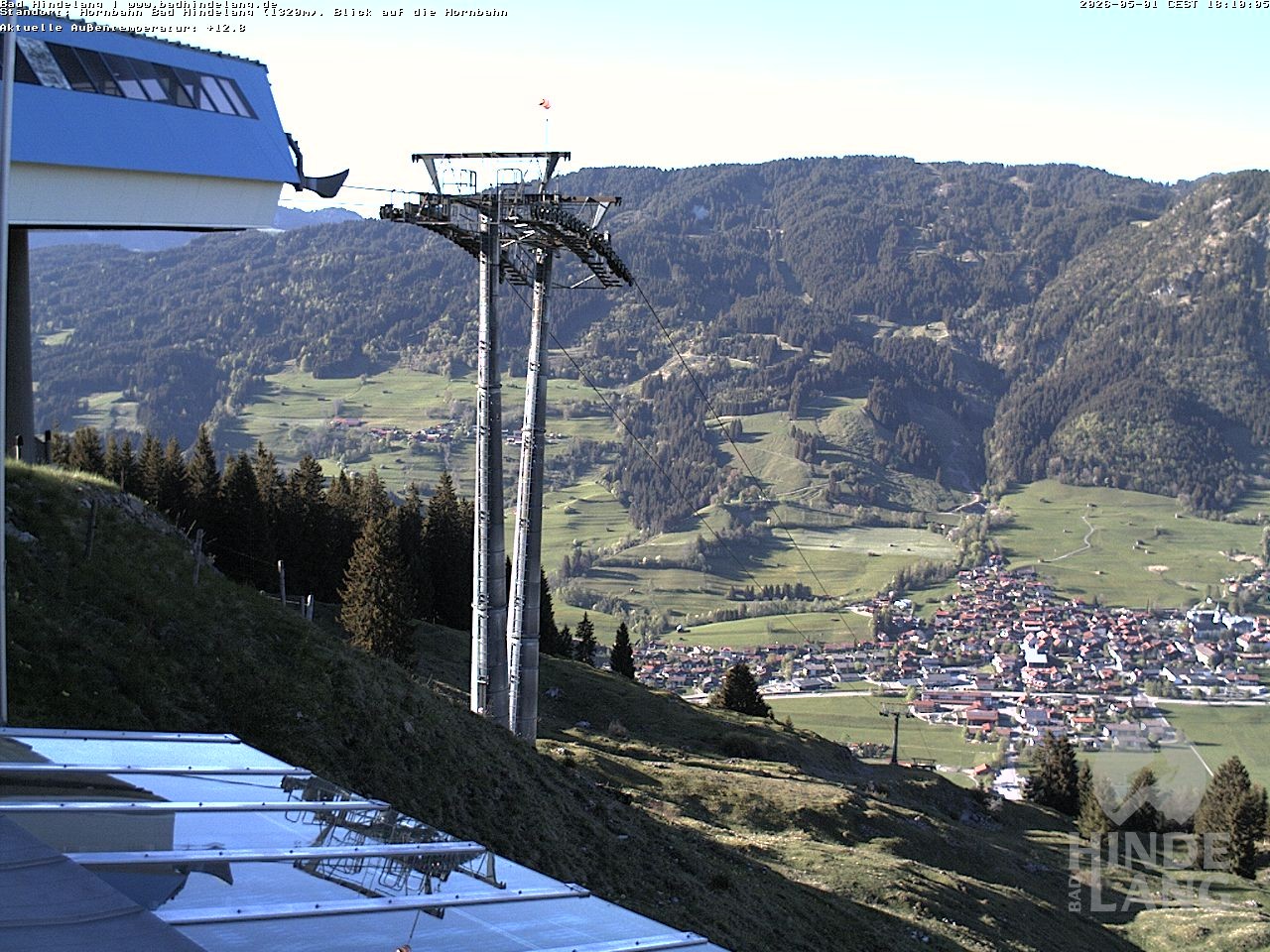 Archiv Foto Webcam Aussicht auf Bad Hindelang von der Hornbahn Bergstation
