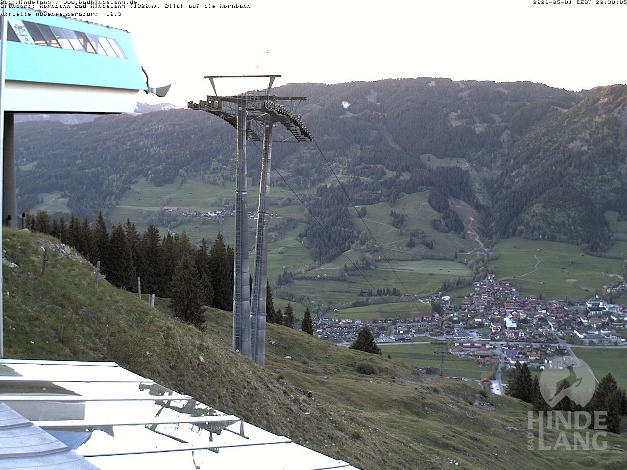 Archiv Foto Webcam Aussicht auf Bad Hindelang von der Hornbahn Bergstation