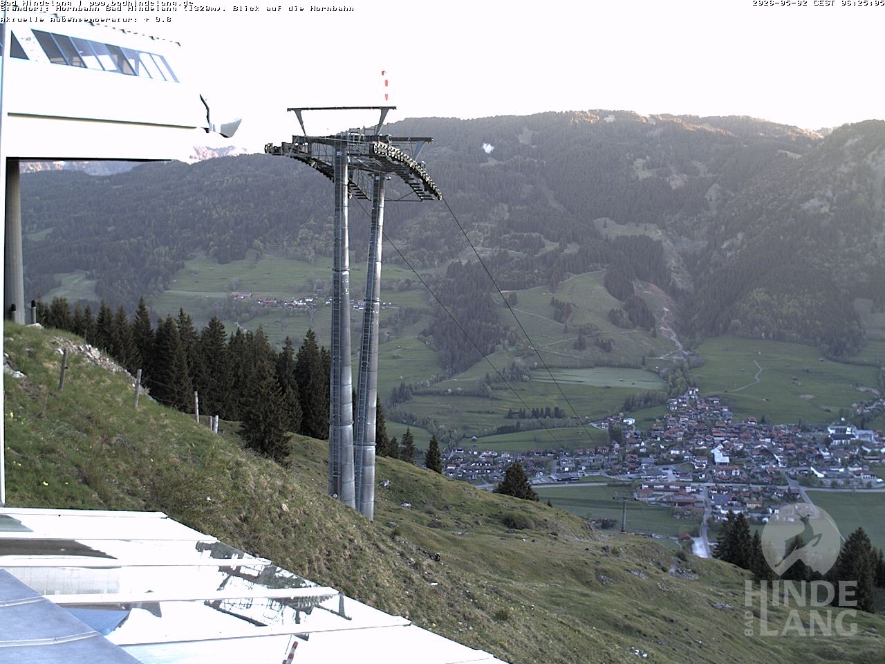 Archiv Foto Webcam Aussicht auf Bad Hindelang von der Hornbahn Bergstation