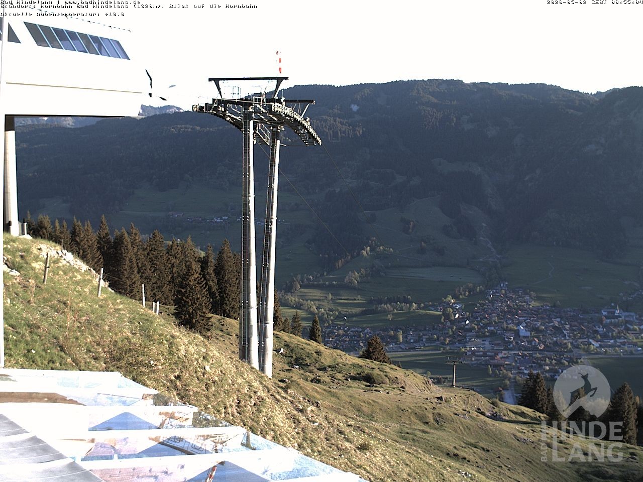Archiv Foto Webcam Aussicht auf Bad Hindelang von der Hornbahn Bergstation