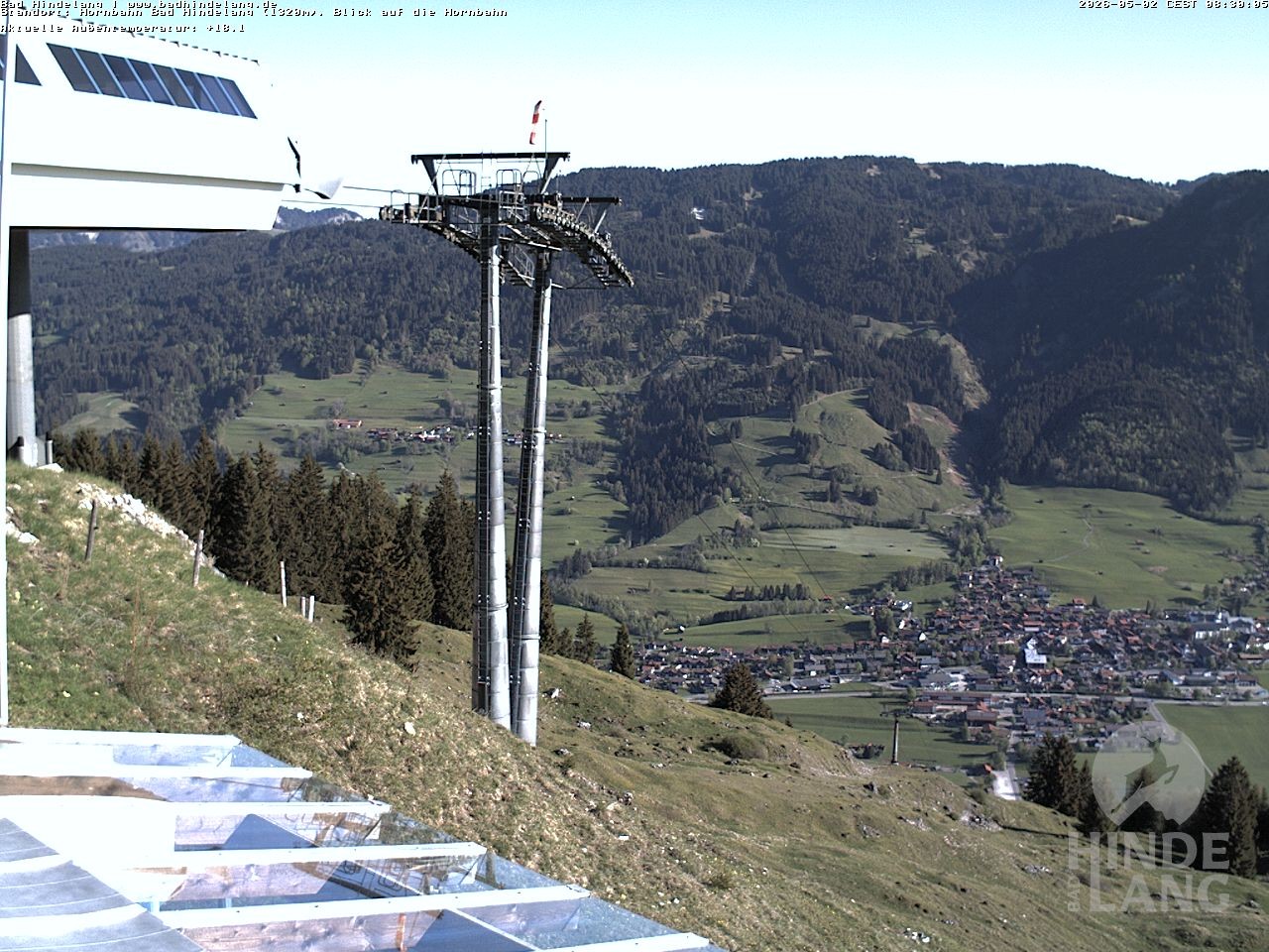 Archiv Foto Webcam Aussicht auf Bad Hindelang von der Hornbahn Bergstation