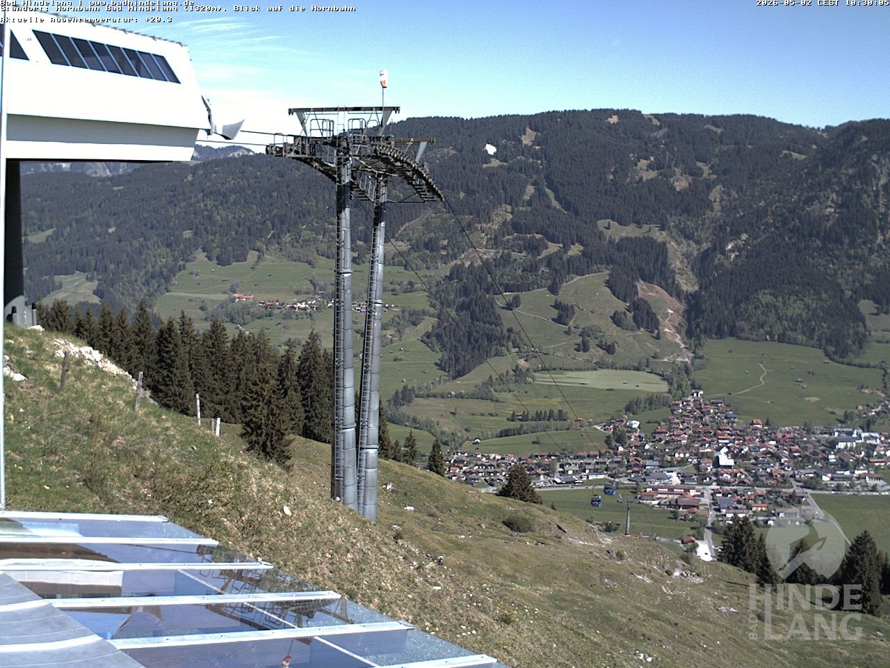 Archiv Foto Webcam Aussicht auf Bad Hindelang von der Hornbahn Bergstation
