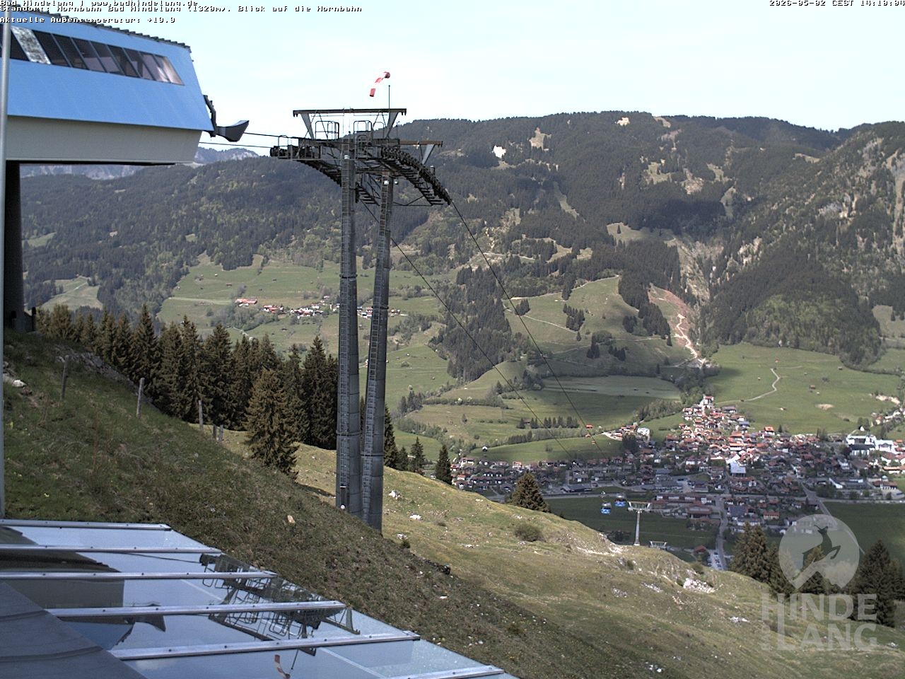 Archiv Foto Webcam Aussicht auf Bad Hindelang von der Hornbahn Bergstation