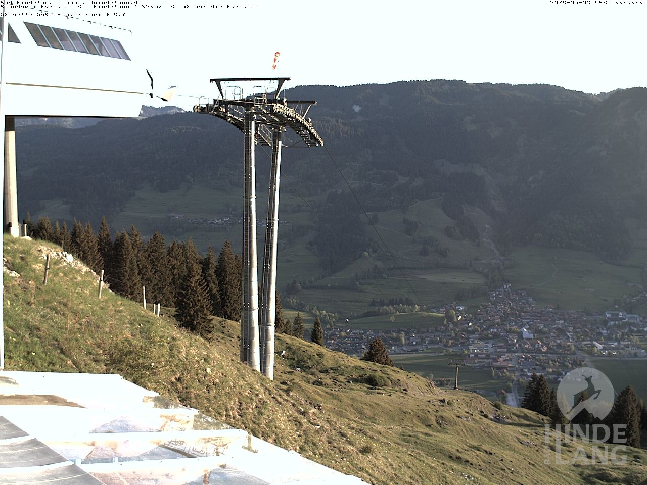 Archiv Foto Webcam Aussicht auf Bad Hindelang von der Hornbahn Bergstation