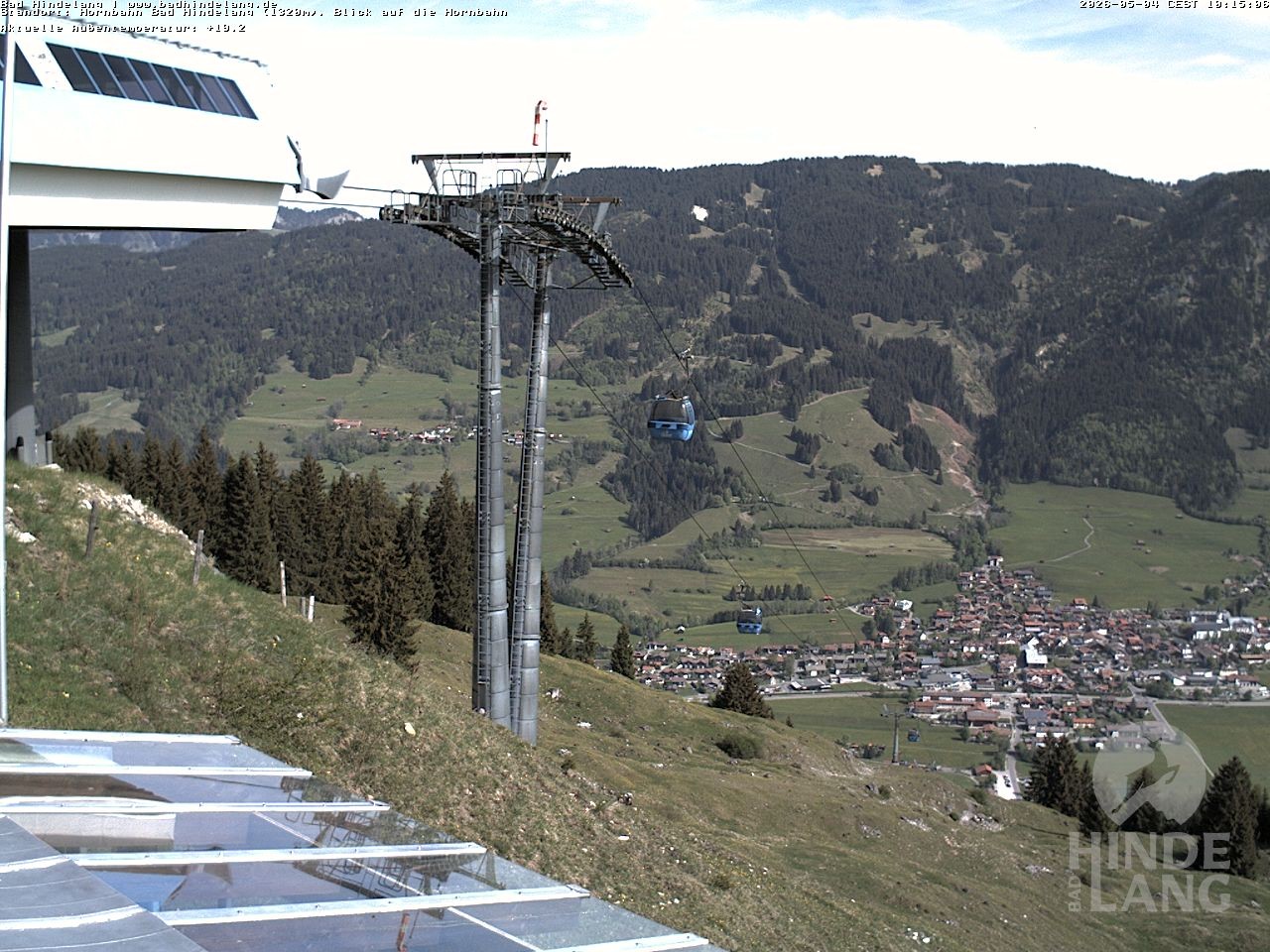 Archiv Foto Webcam Aussicht auf Bad Hindelang von der Hornbahn Bergstation