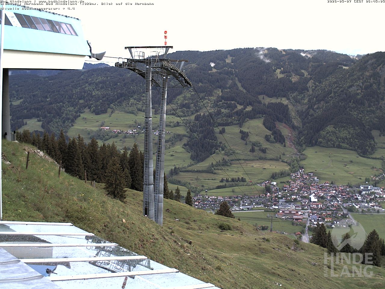 Archiv Foto Webcam Aussicht auf Bad Hindelang von der Hornbahn Bergstation