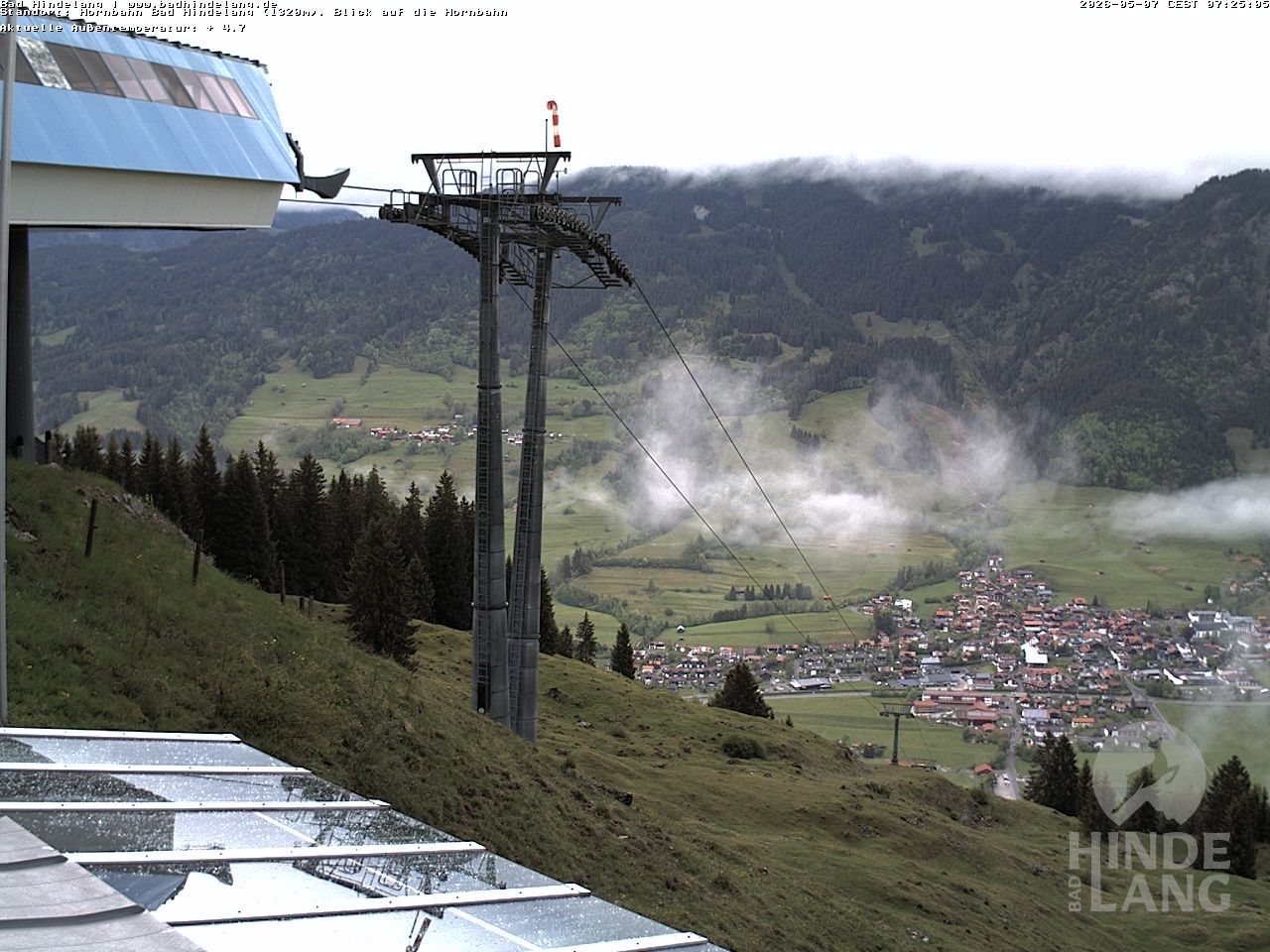 Archiv Foto Webcam Aussicht auf Bad Hindelang von der Hornbahn Bergstation