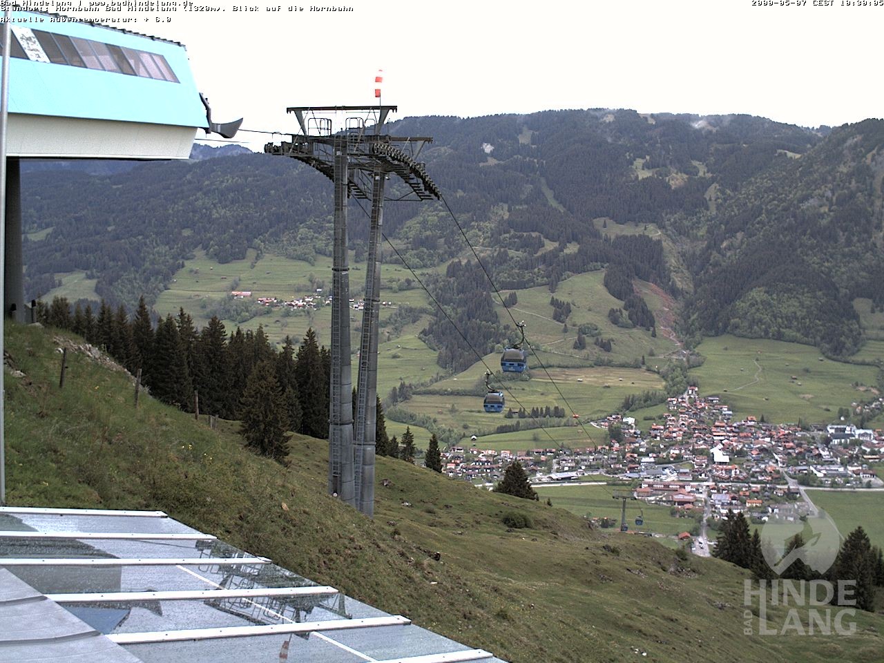 Archiv Foto Webcam Aussicht auf Bad Hindelang von der Hornbahn Bergstation