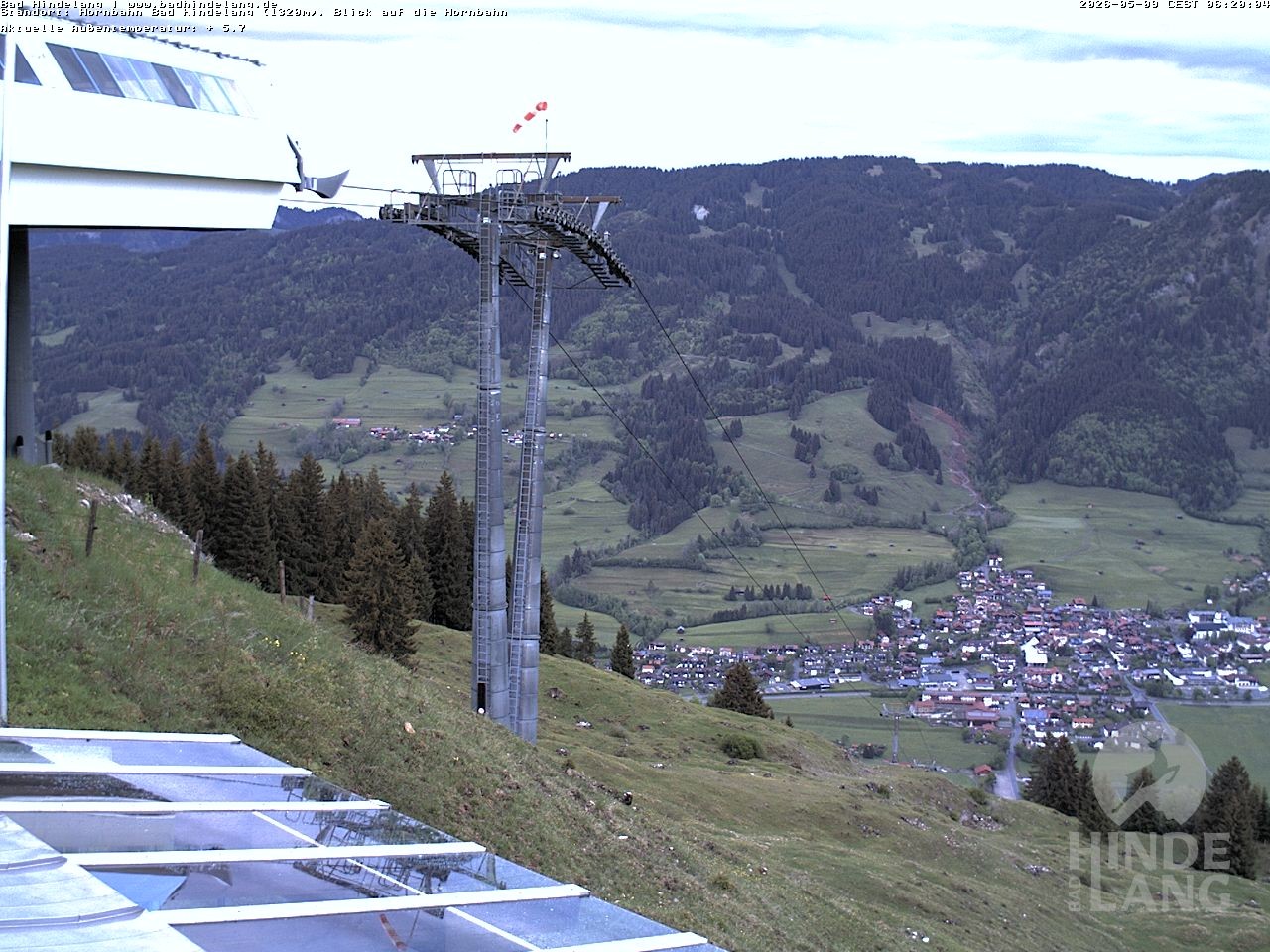 Archiv Foto Webcam Aussicht auf Bad Hindelang von der Hornbahn Bergstation