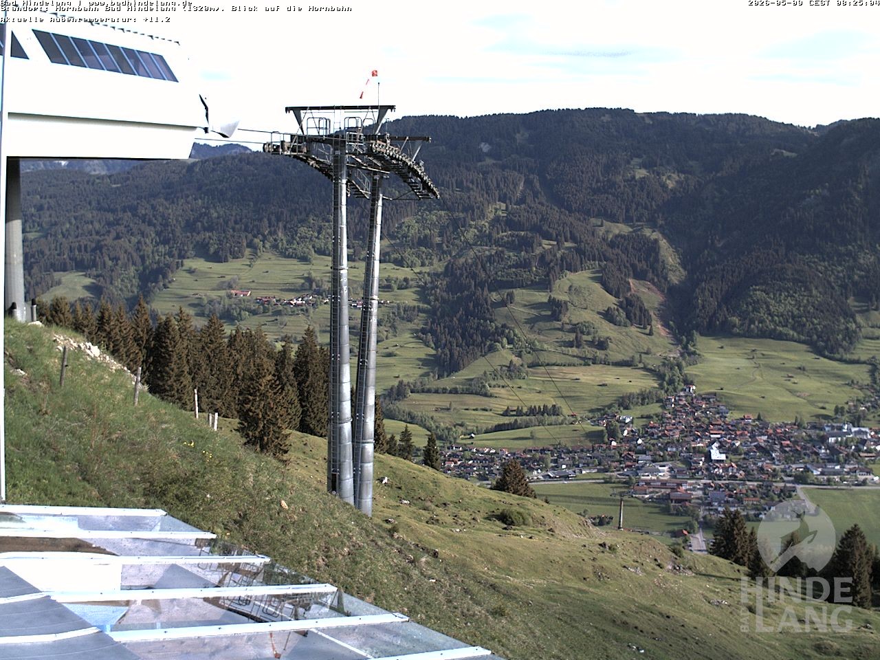 Archiv Foto Webcam Aussicht auf Bad Hindelang von der Hornbahn Bergstation