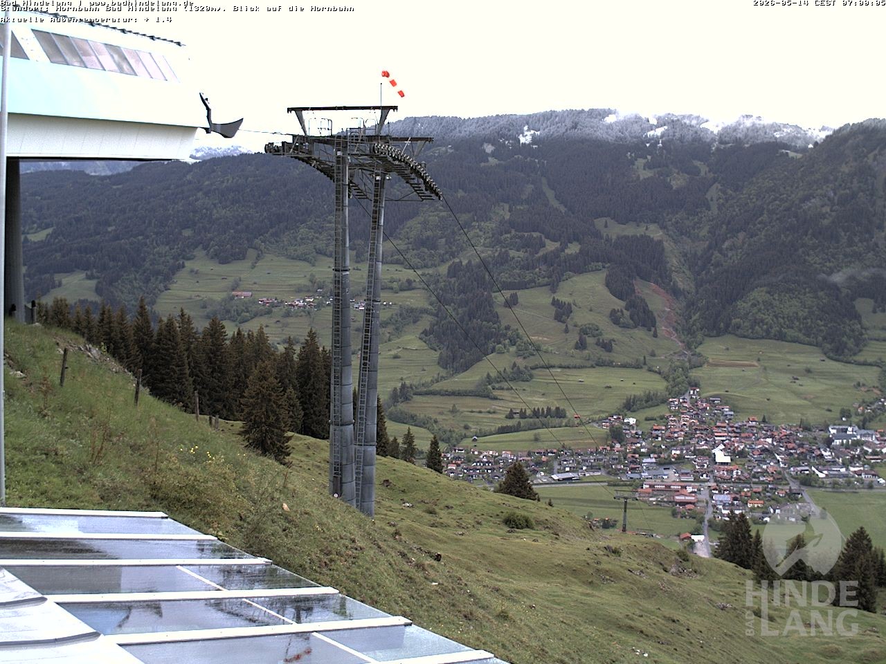 Archiv Foto Webcam Aussicht auf Bad Hindelang von der Hornbahn Bergstation