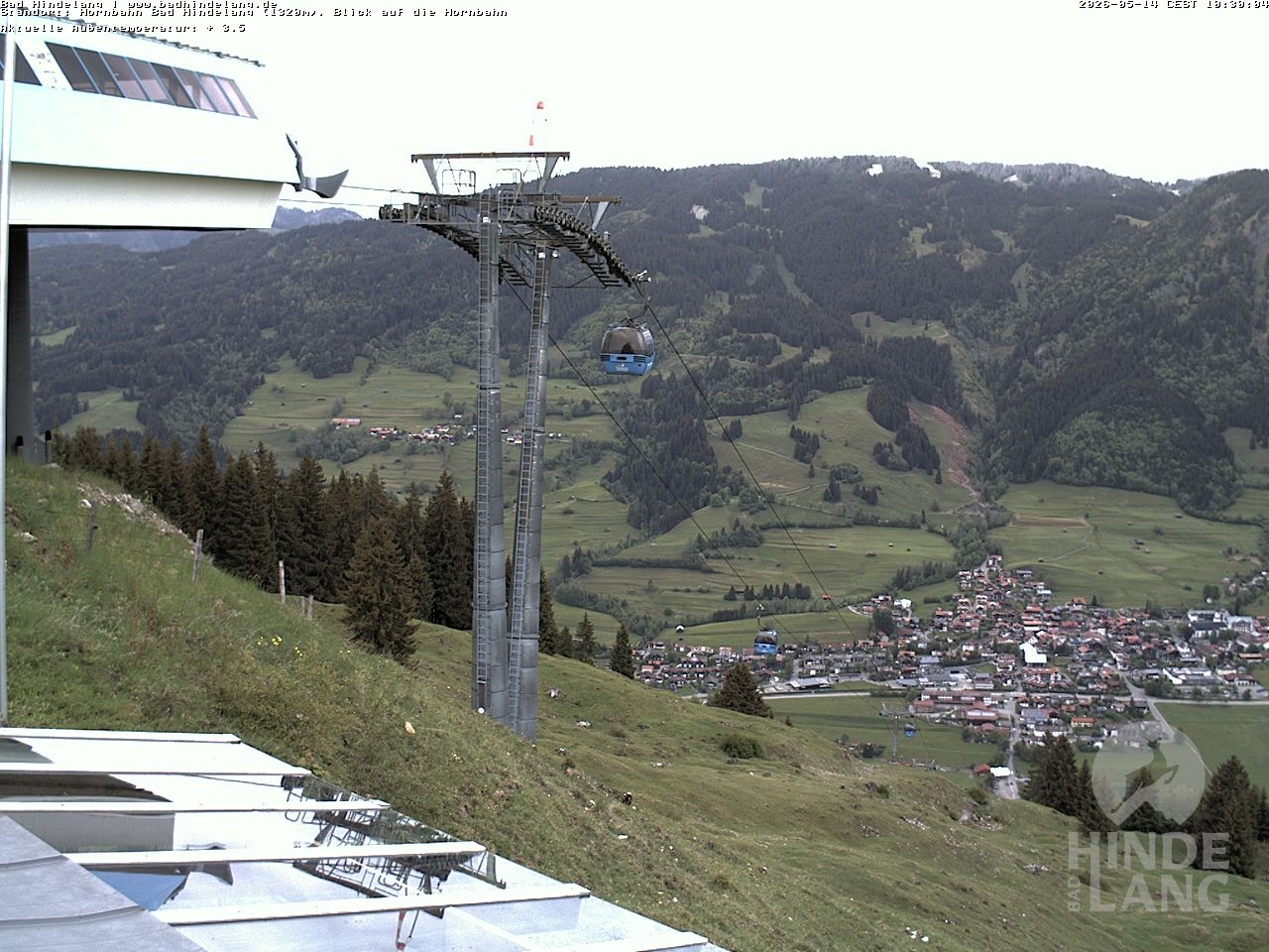 Archiv Foto Webcam Aussicht auf Bad Hindelang von der Hornbahn Bergstation