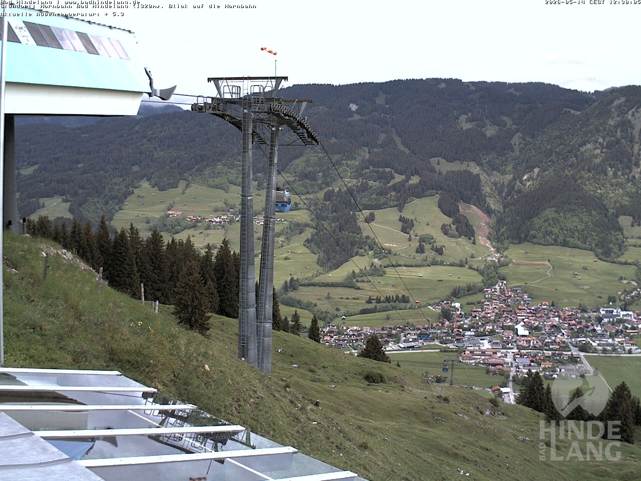 Archiv Foto Webcam Aussicht auf Bad Hindelang von der Hornbahn Bergstation