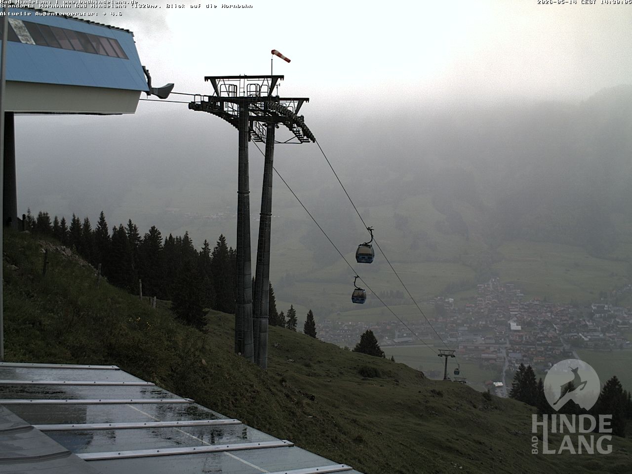 Archiv Foto Webcam Aussicht auf Bad Hindelang von der Hornbahn Bergstation