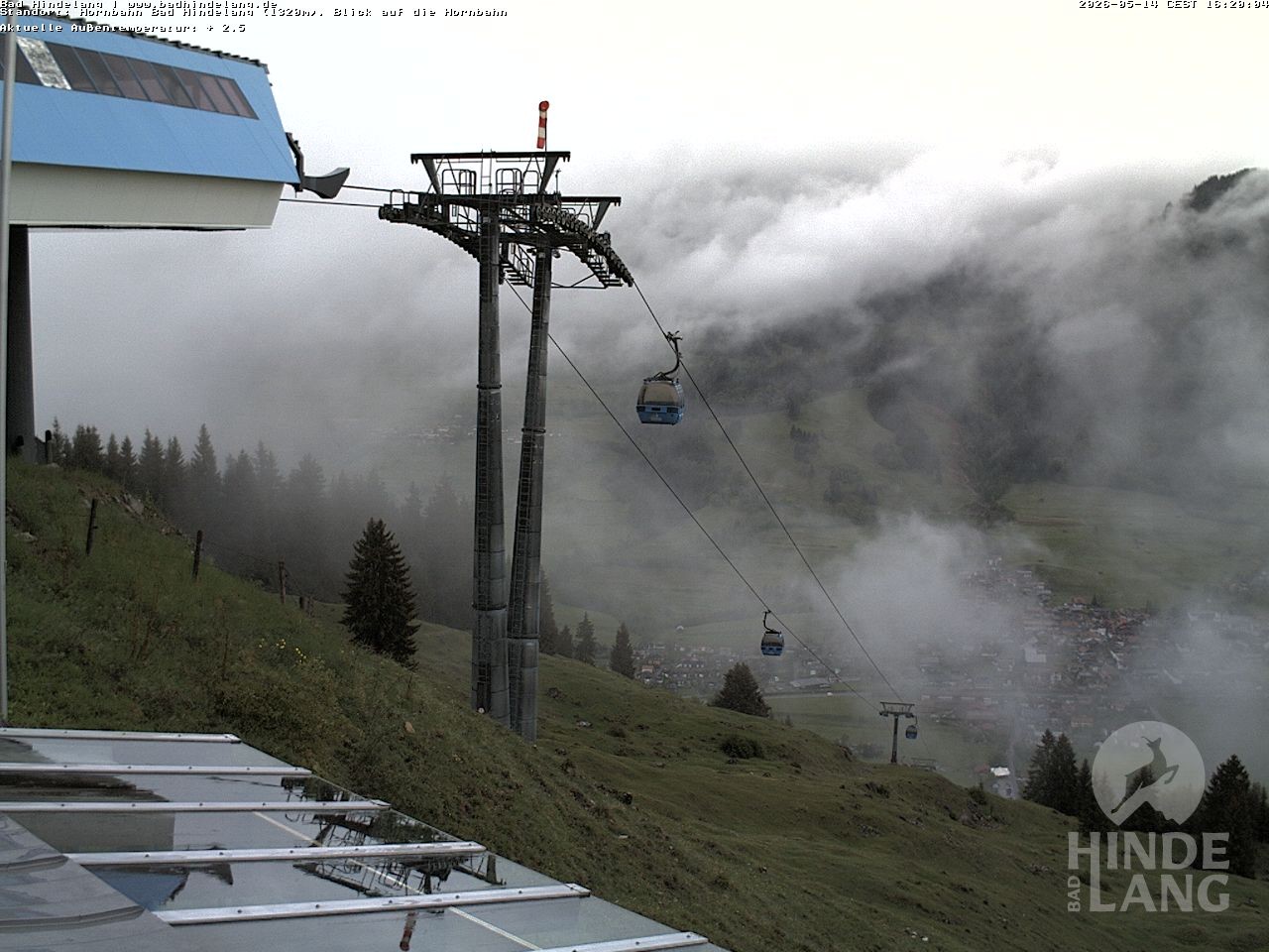 Archiv Foto Webcam Aussicht auf Bad Hindelang von der Hornbahn Bergstation