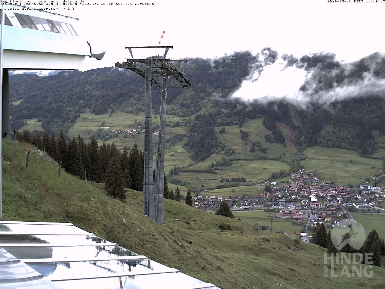 Archiv Foto Webcam Aussicht auf Bad Hindelang von der Hornbahn Bergstation