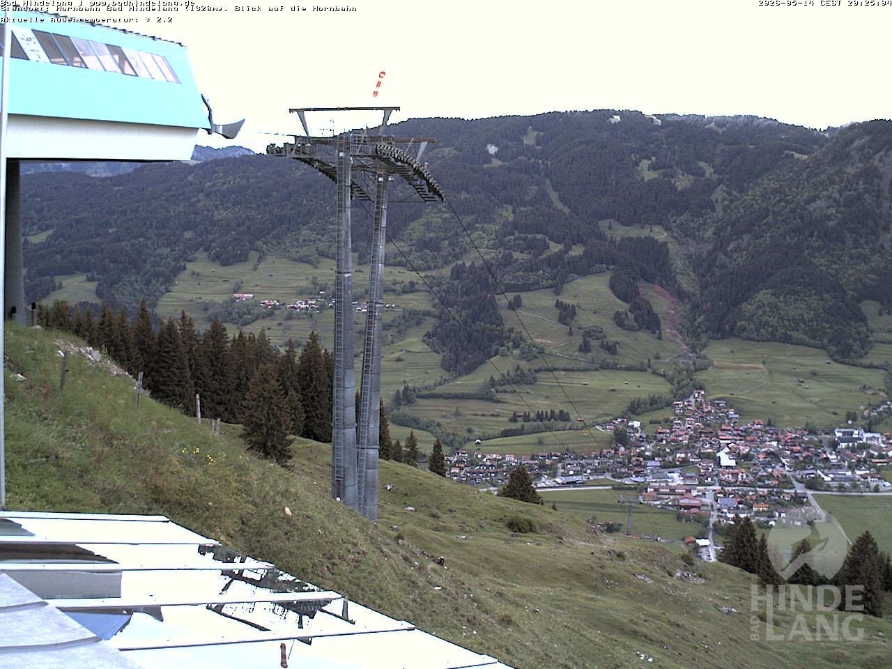Archiv Foto Webcam Aussicht auf Bad Hindelang von der Hornbahn Bergstation