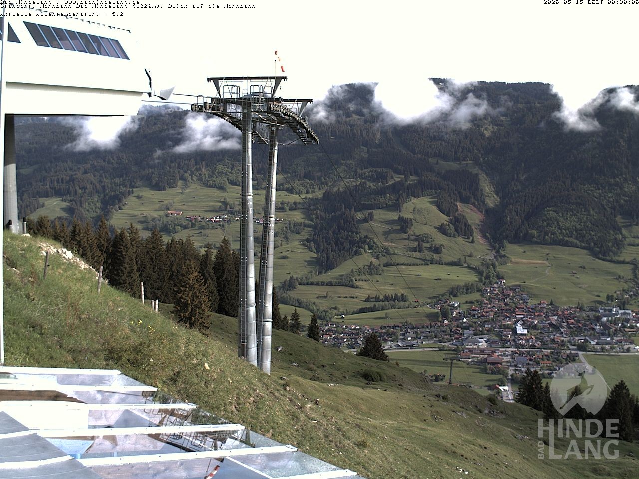 Archiv Foto Webcam Aussicht auf Bad Hindelang von der Hornbahn Bergstation