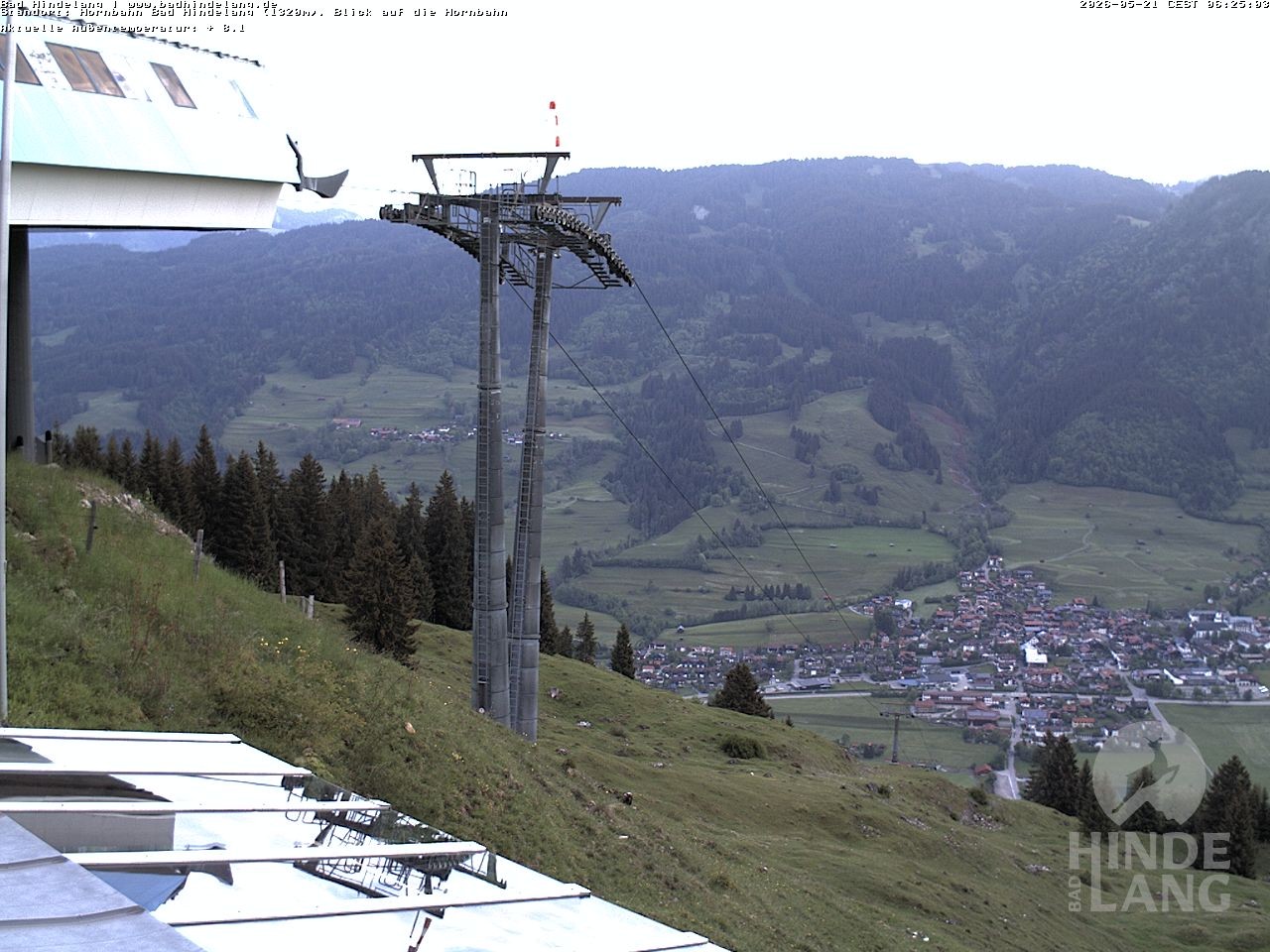 Archiv Foto Webcam Aussicht auf Bad Hindelang von der Hornbahn Bergstation
