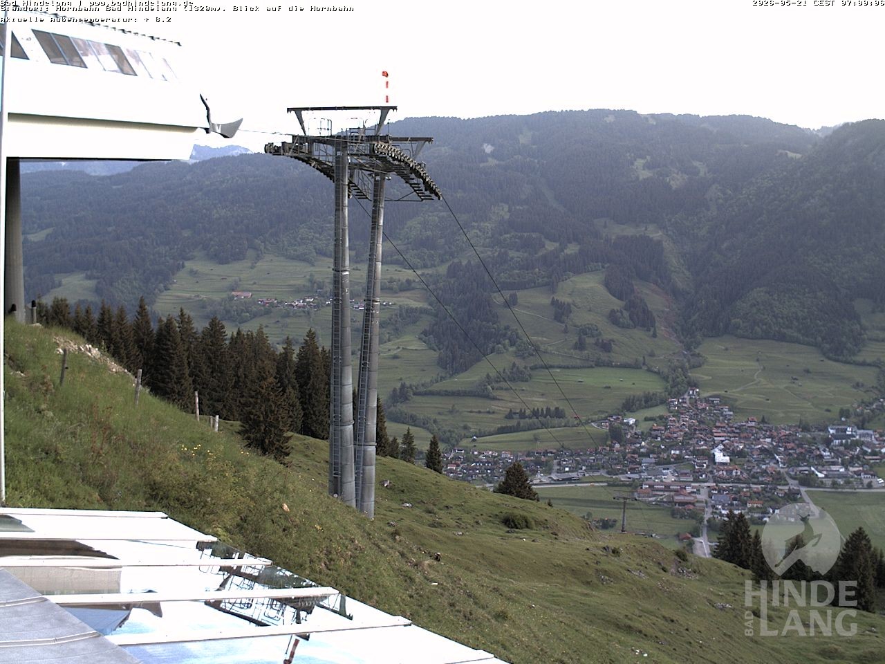 Archiv Foto Webcam Aussicht auf Bad Hindelang von der Hornbahn Bergstation