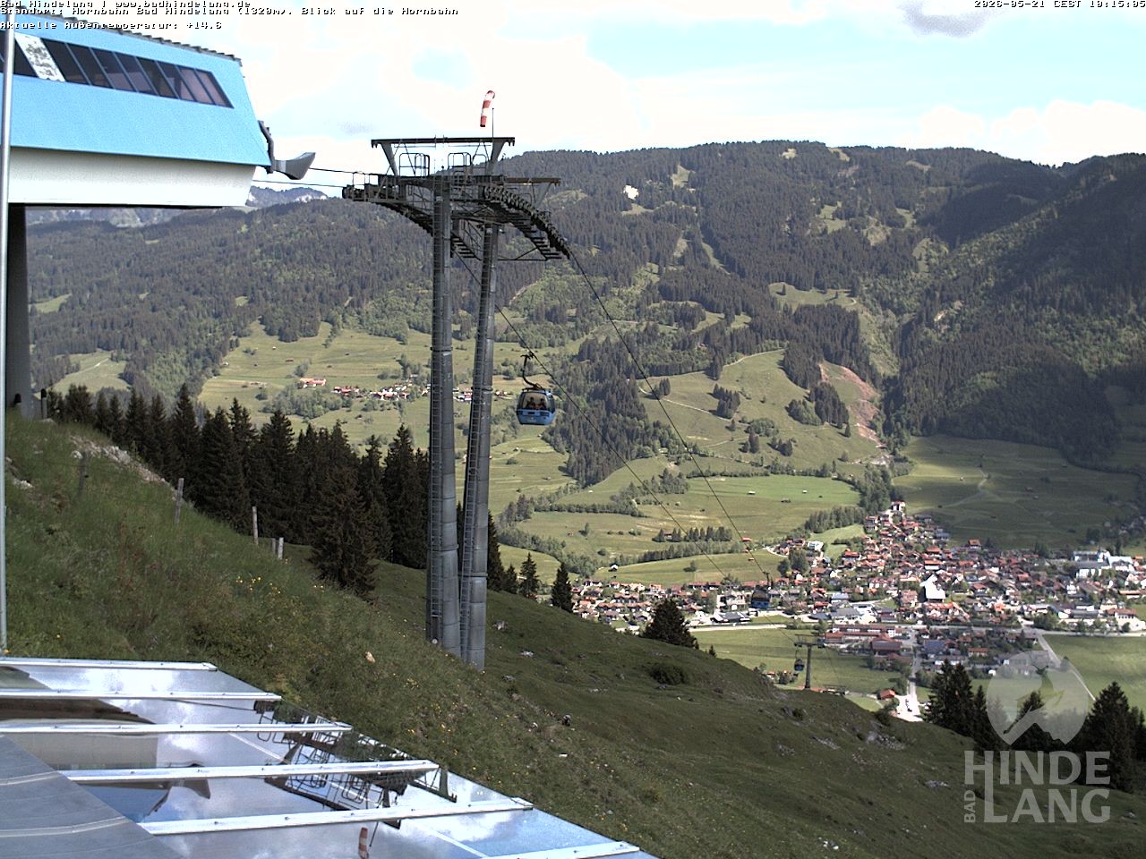 Archiv Foto Webcam Aussicht auf Bad Hindelang von der Hornbahn Bergstation