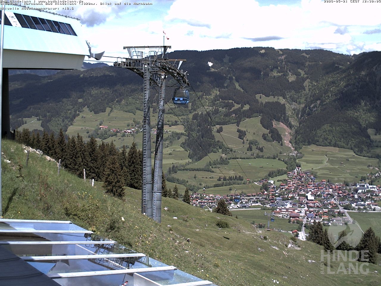 Archiv Foto Webcam Aussicht auf Bad Hindelang von der Hornbahn Bergstation