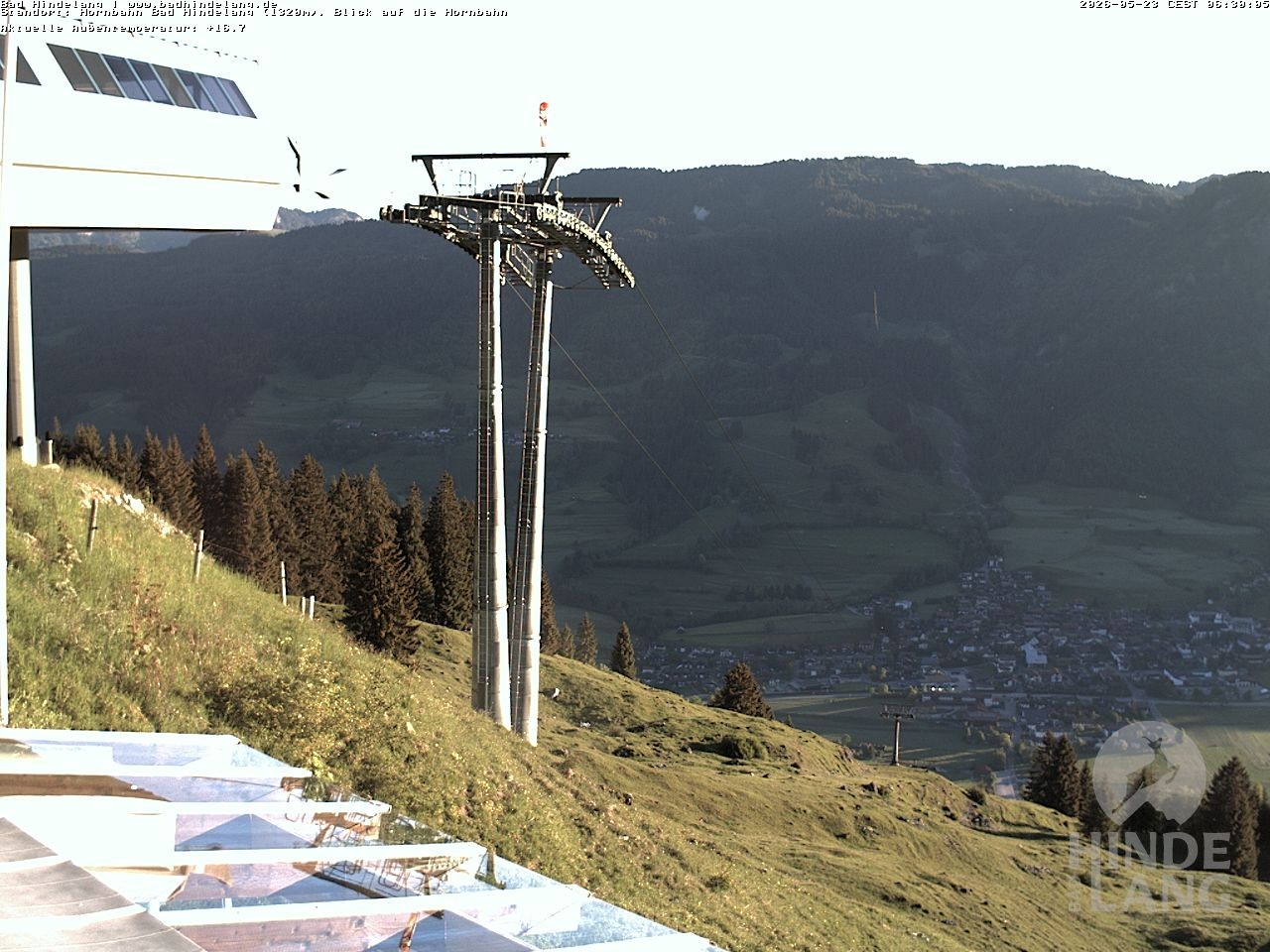 Archiv Foto Webcam Aussicht auf Bad Hindelang von der Hornbahn Bergstation