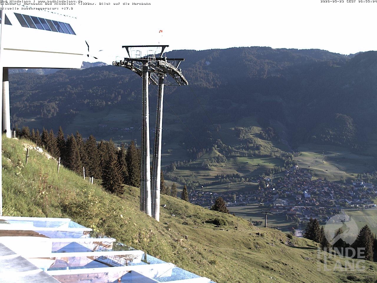 Archiv Foto Webcam Aussicht auf Bad Hindelang von der Hornbahn Bergstation