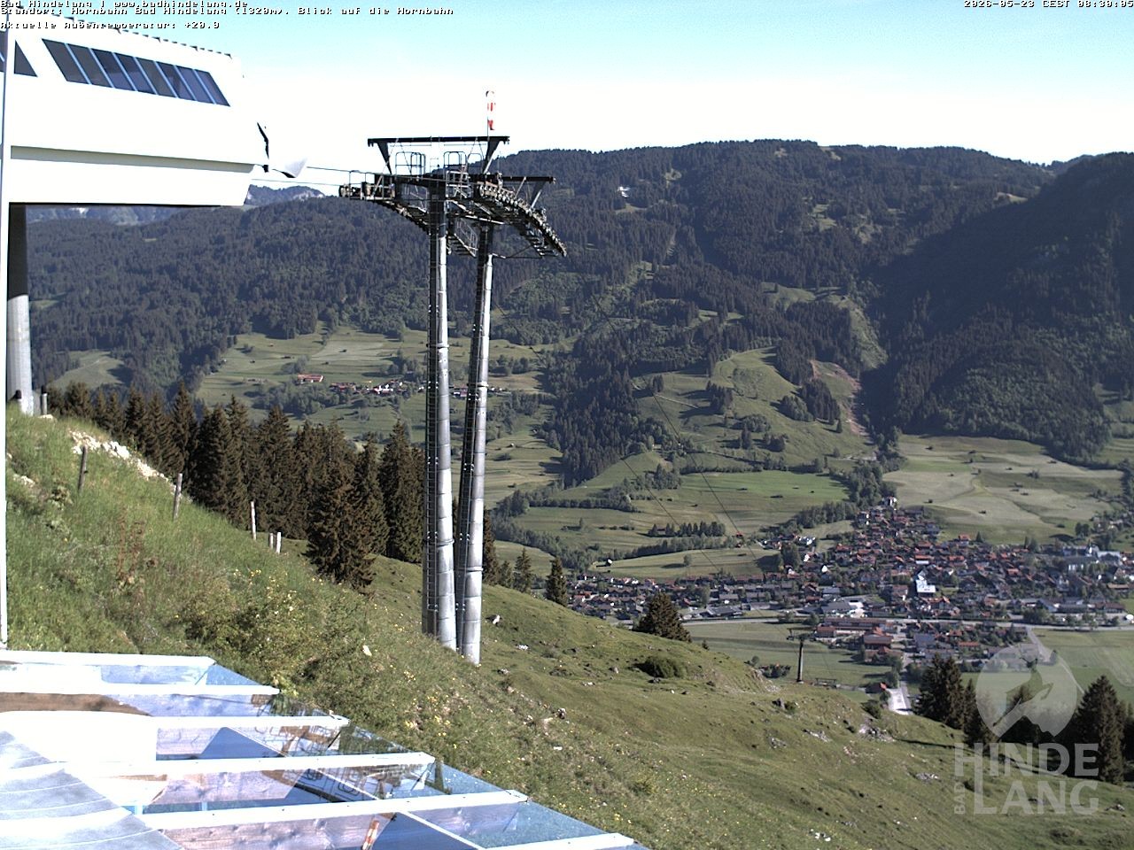 Archiv Foto Webcam Aussicht auf Bad Hindelang von der Hornbahn Bergstation