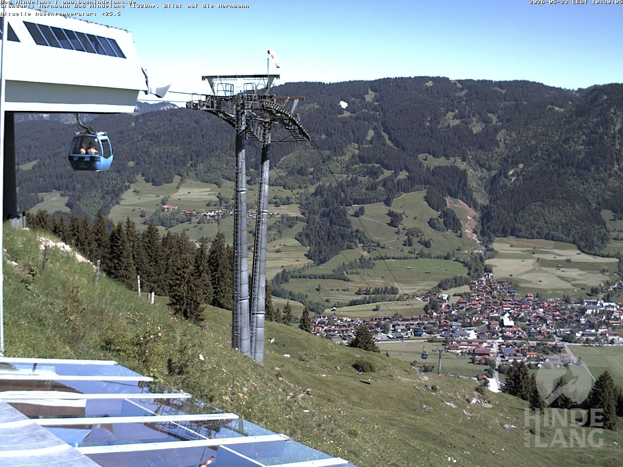 Archiv Foto Webcam Aussicht auf Bad Hindelang von der Hornbahn Bergstation