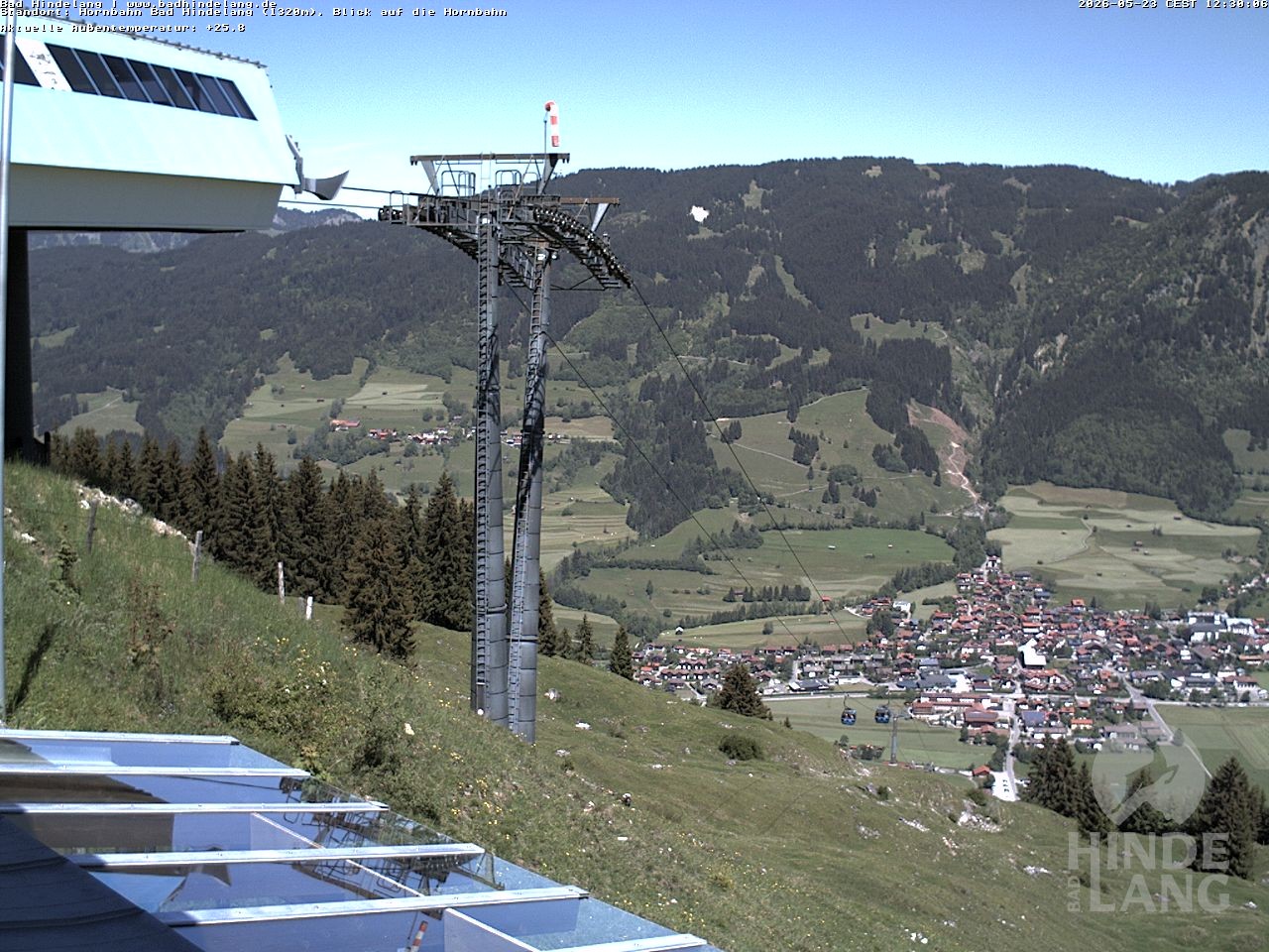Archiv Foto Webcam Aussicht auf Bad Hindelang von der Hornbahn Bergstation