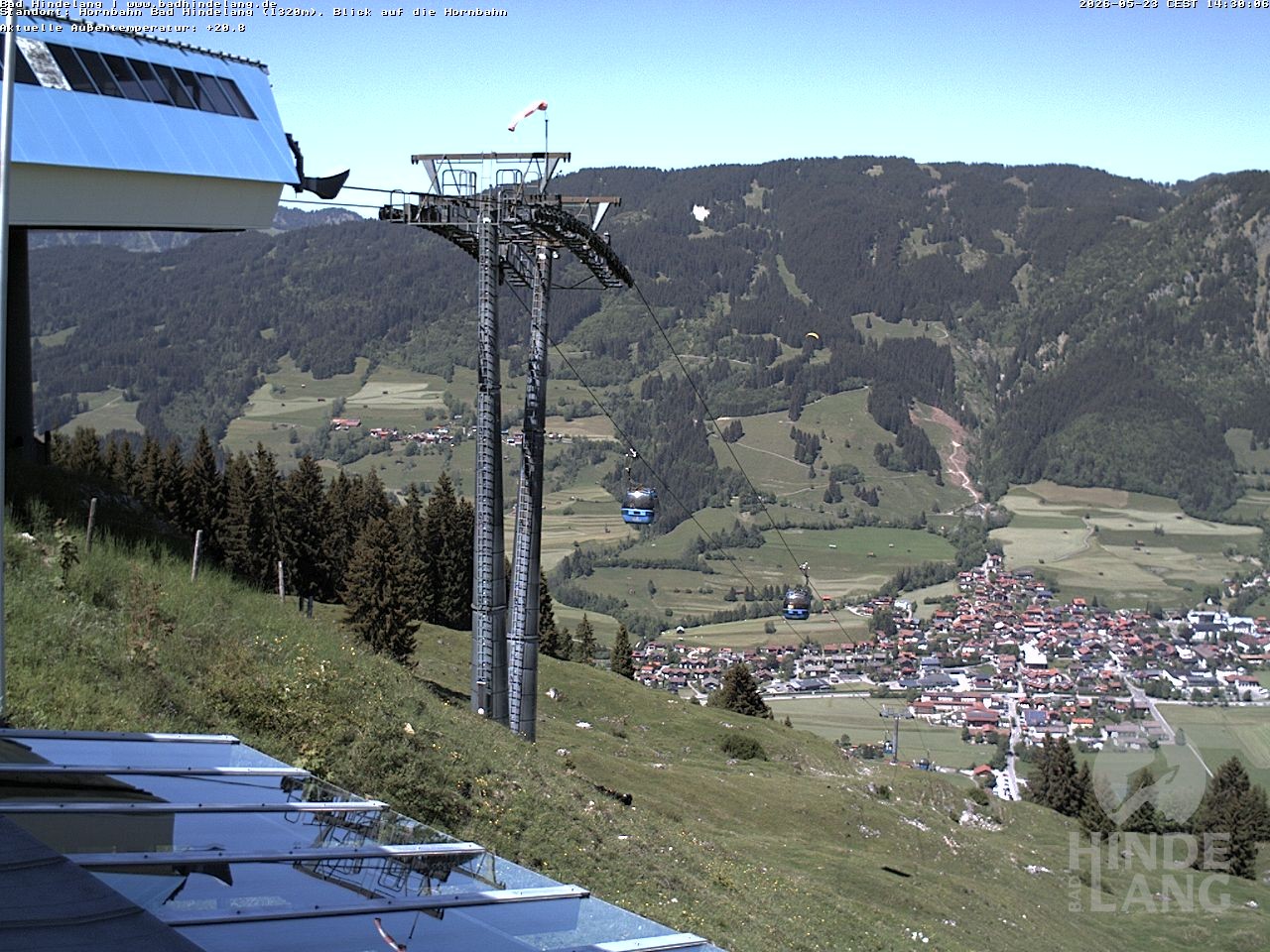 Archiv Foto Webcam Aussicht auf Bad Hindelang von der Hornbahn Bergstation