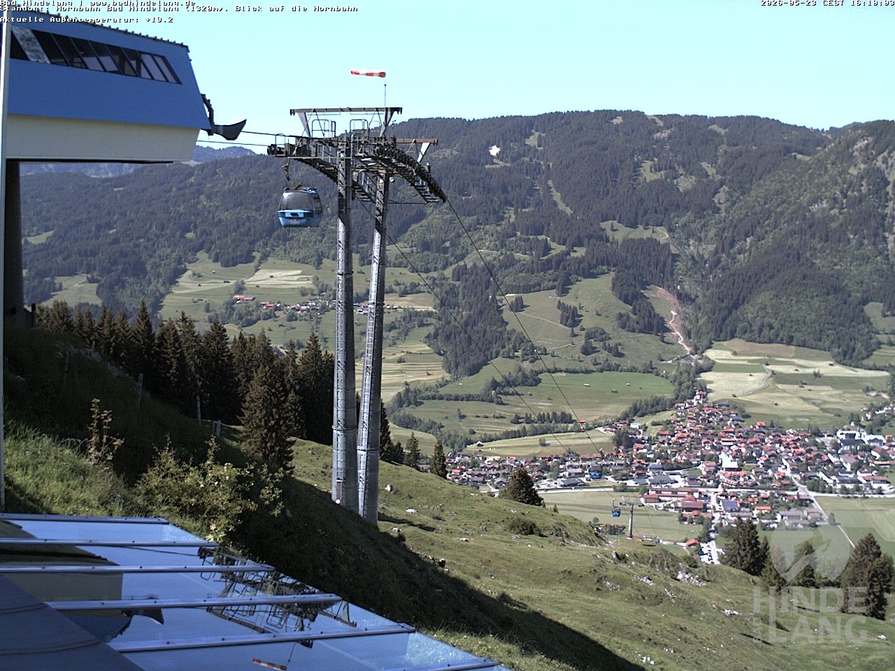Archiv Foto Webcam Aussicht auf Bad Hindelang von der Hornbahn Bergstation