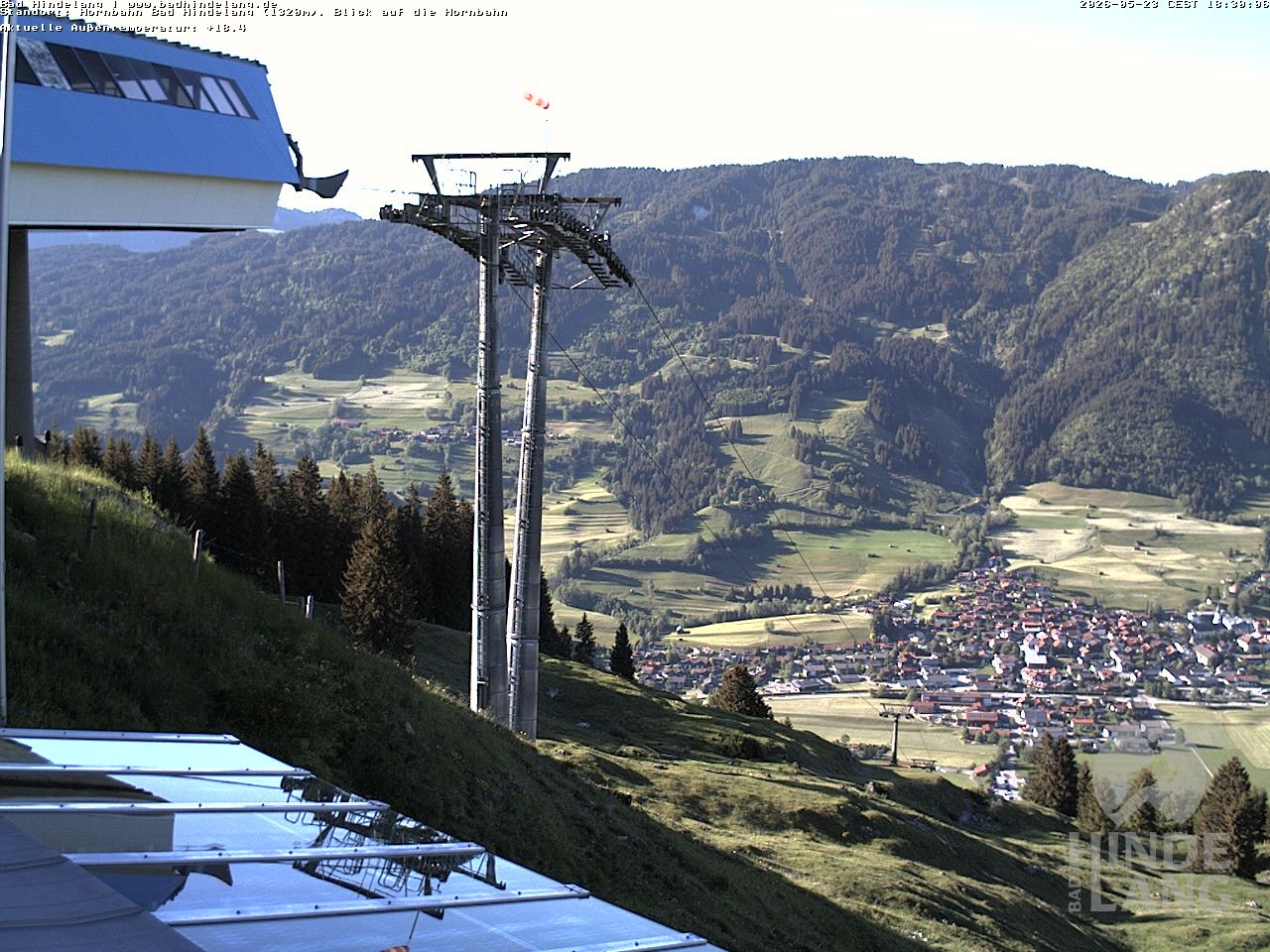 Archiv Foto Webcam Aussicht auf Bad Hindelang von der Hornbahn Bergstation