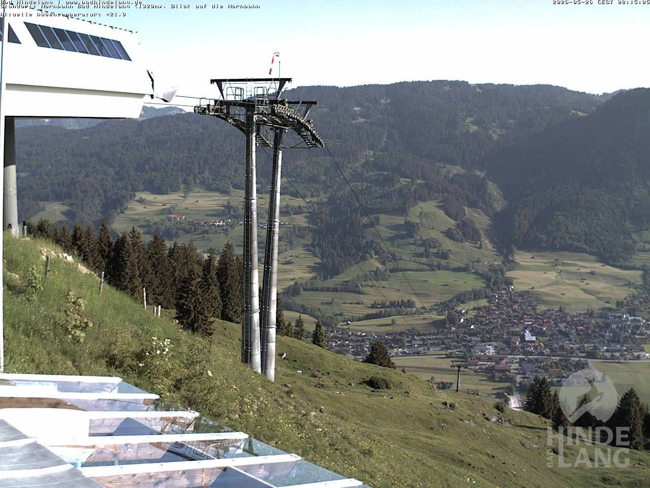 Archiv Foto Webcam Aussicht auf Bad Hindelang von der Hornbahn Bergstation