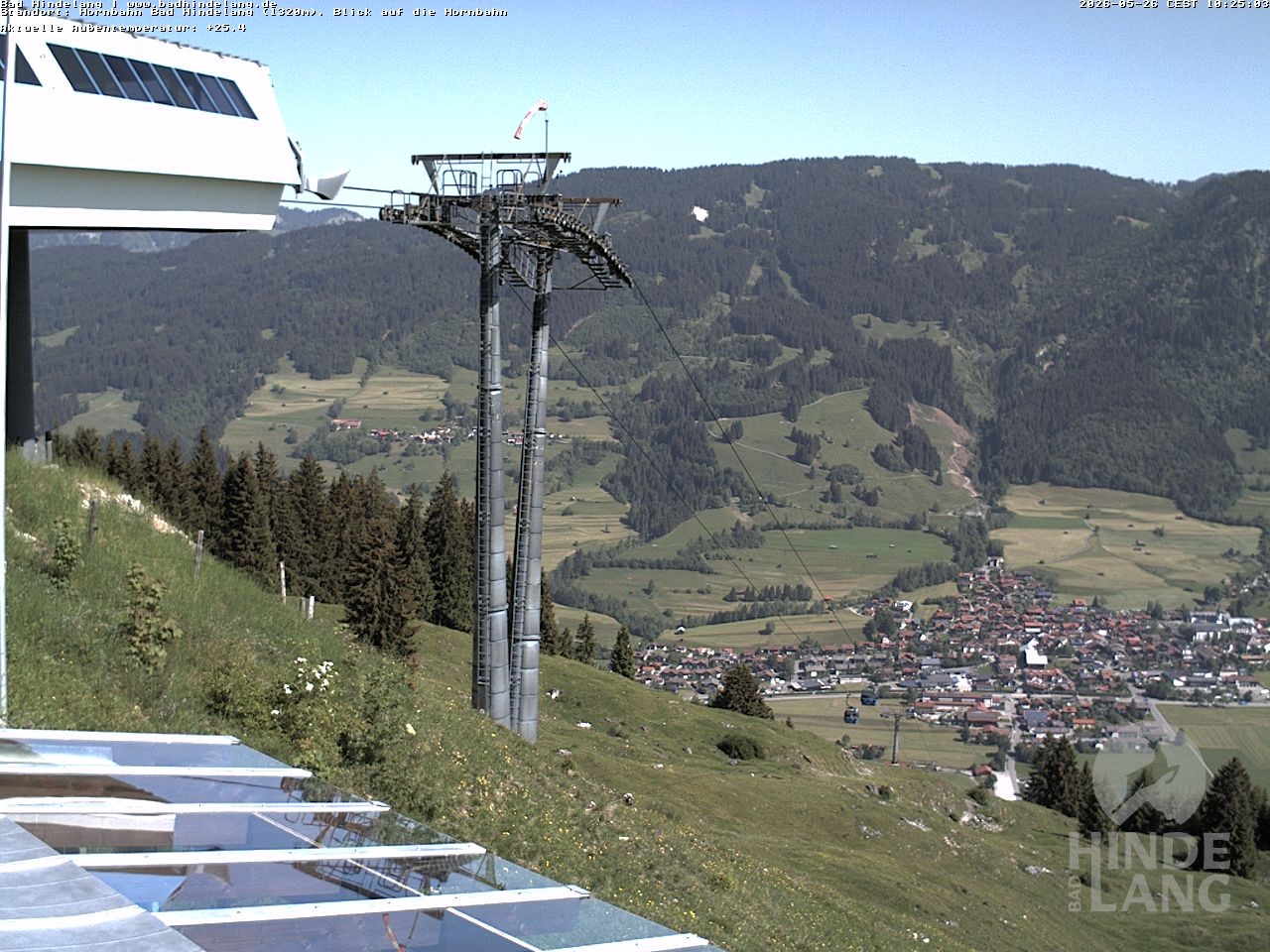 Archiv Foto Webcam Aussicht auf Bad Hindelang von der Hornbahn Bergstation