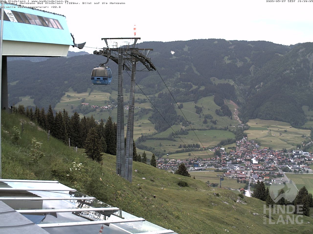 Archiv Foto Webcam Aussicht auf Bad Hindelang von der Hornbahn Bergstation