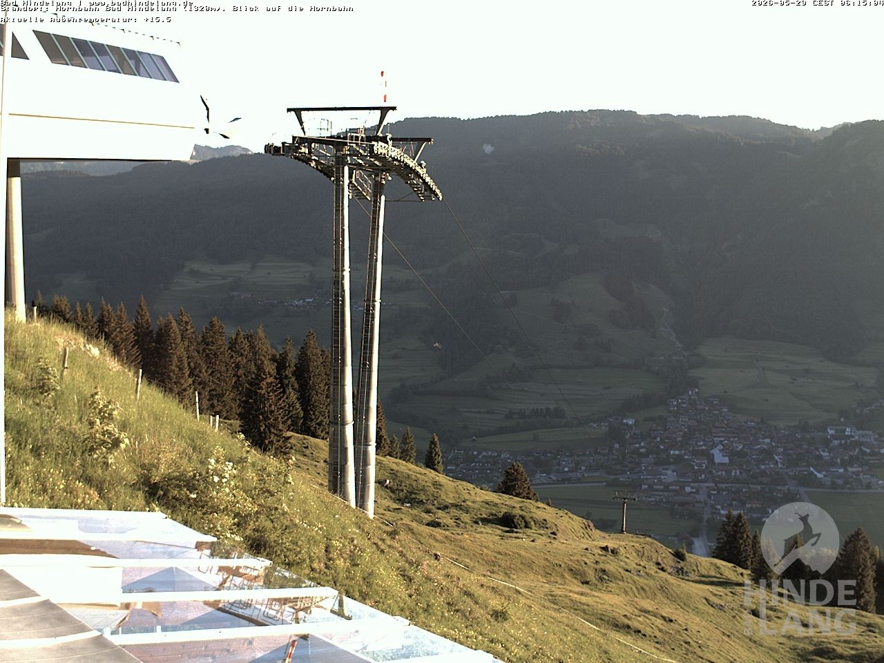 Archiv Foto Webcam Aussicht auf Bad Hindelang von der Hornbahn Bergstation