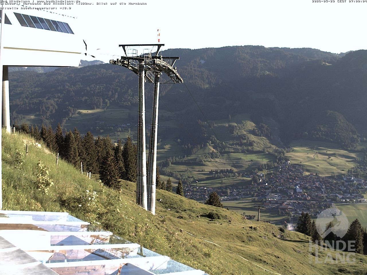 Archiv Foto Webcam Aussicht auf Bad Hindelang von der Hornbahn Bergstation