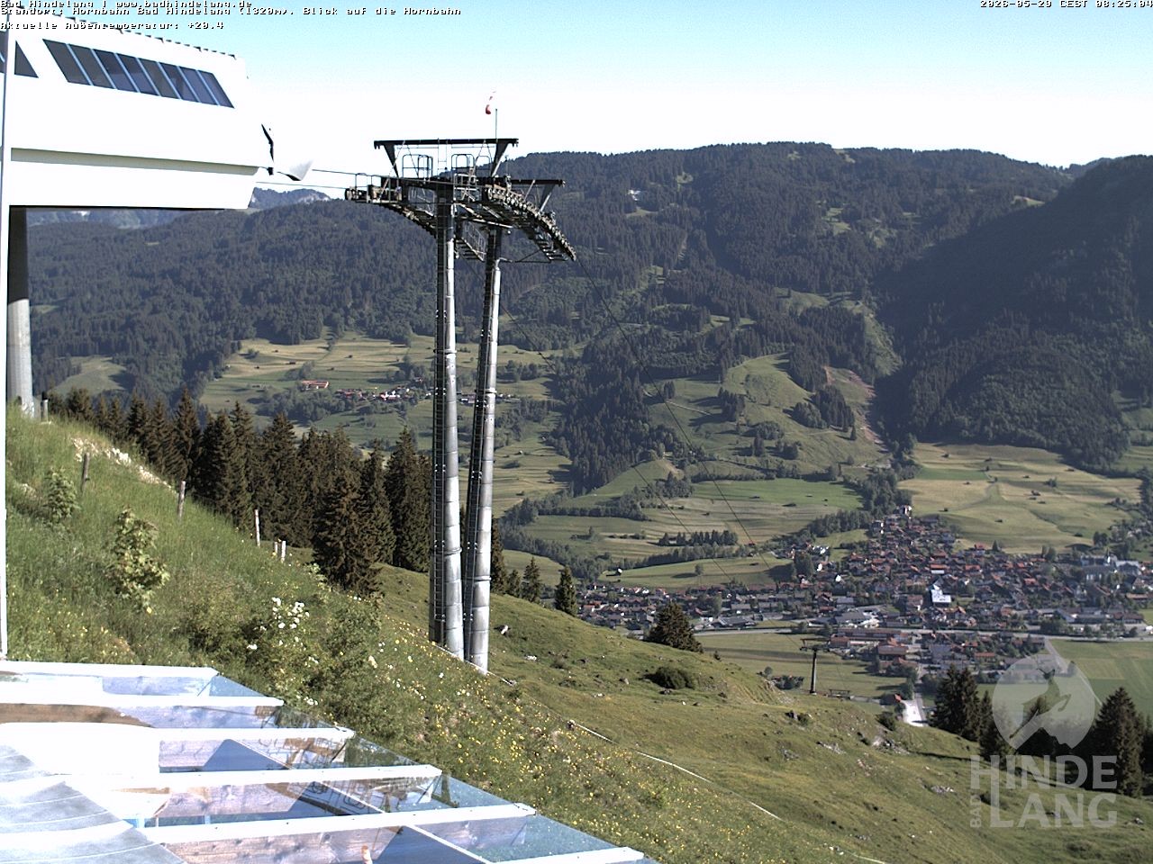 Archiv Foto Webcam Aussicht auf Bad Hindelang von der Hornbahn Bergstation