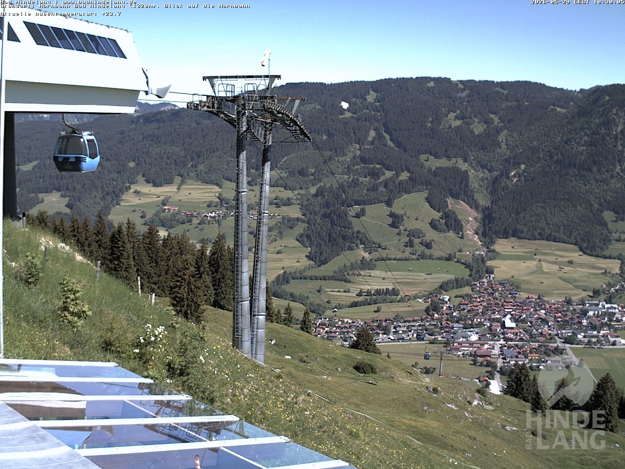 Archiv Foto Webcam Aussicht auf Bad Hindelang von der Hornbahn Bergstation