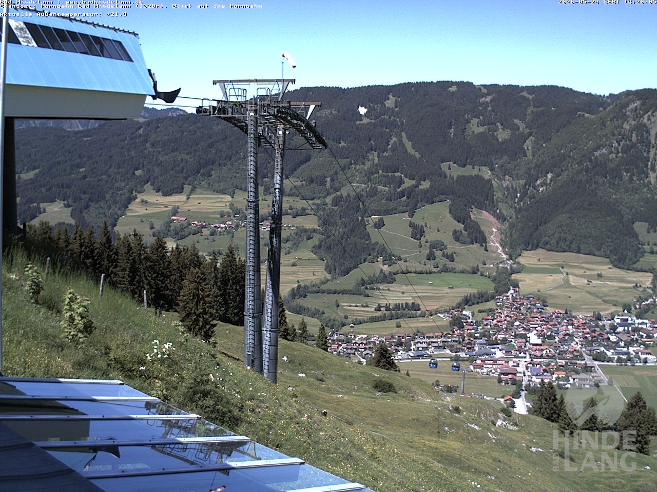 Archiv Foto Webcam Aussicht auf Bad Hindelang von der Hornbahn Bergstation