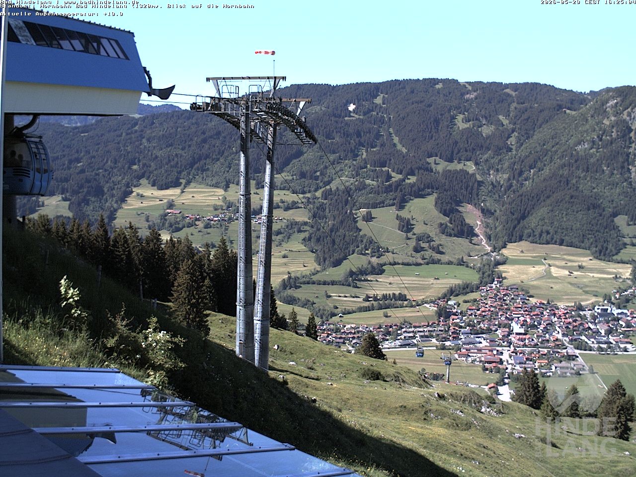 Archiv Foto Webcam Aussicht auf Bad Hindelang von der Hornbahn Bergstation