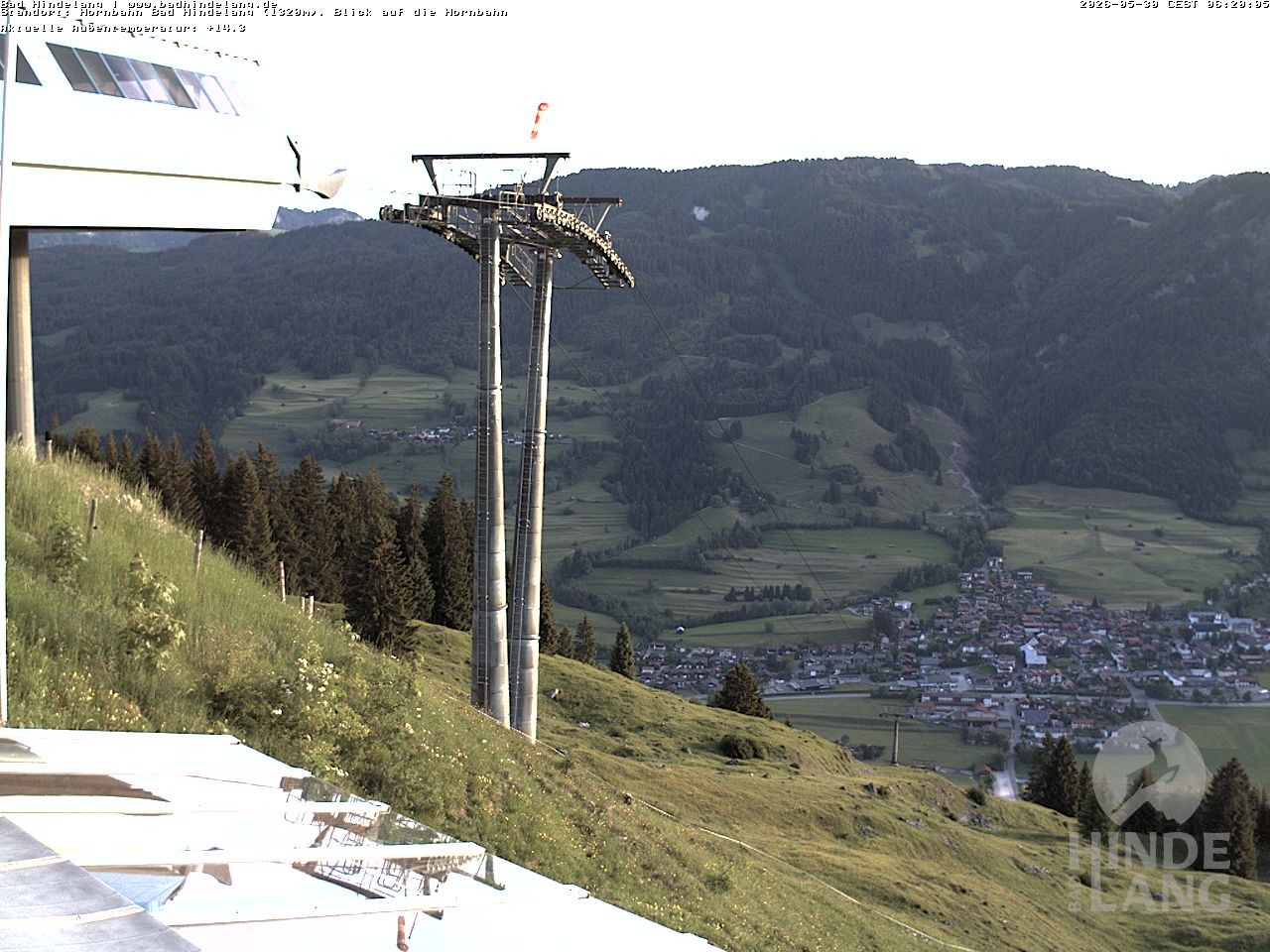 Archiv Foto Webcam Aussicht auf Bad Hindelang von der Hornbahn Bergstation
